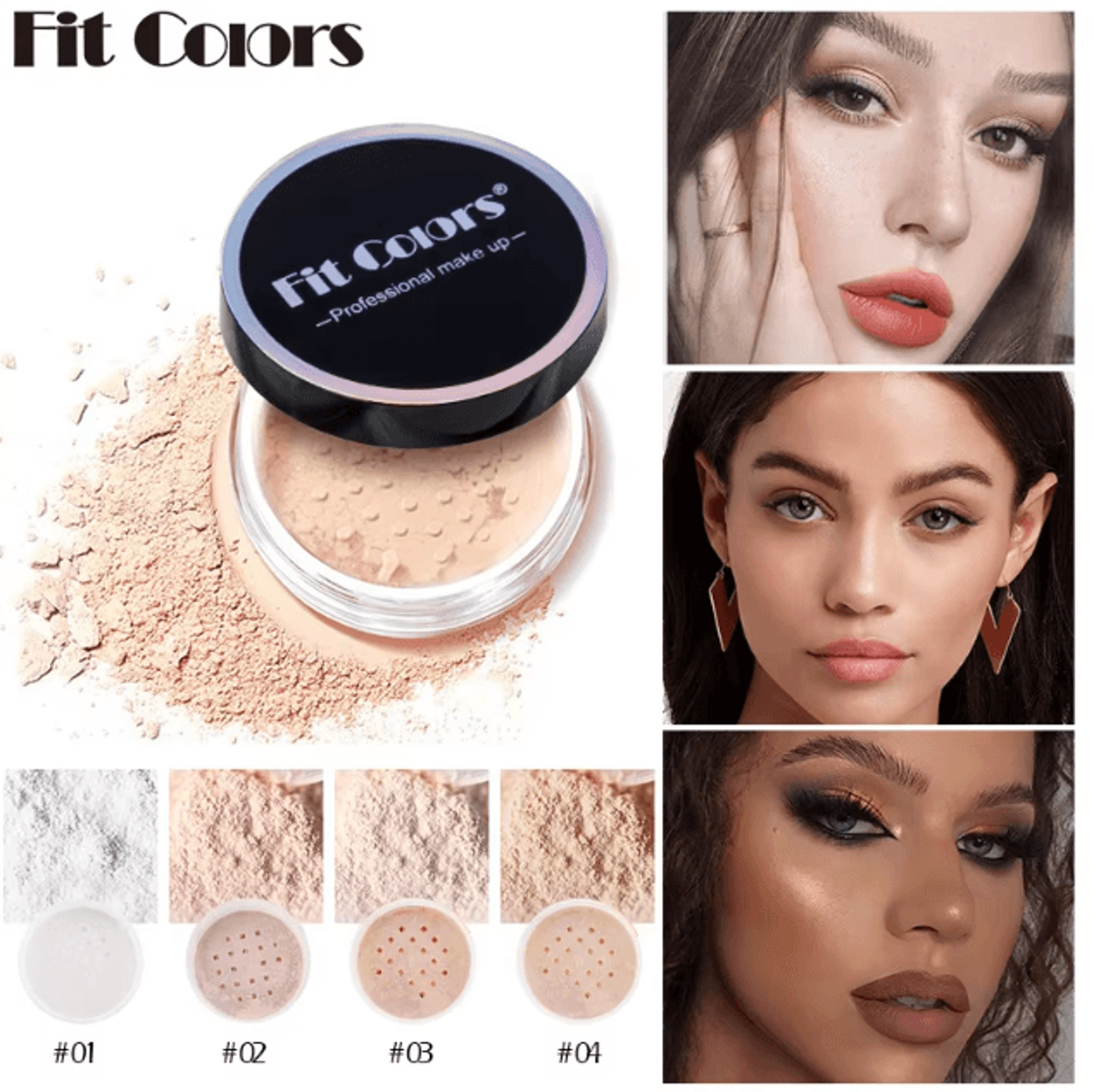 fit colors waterproof oil-control setting powder for smooth, long-lasting makeup