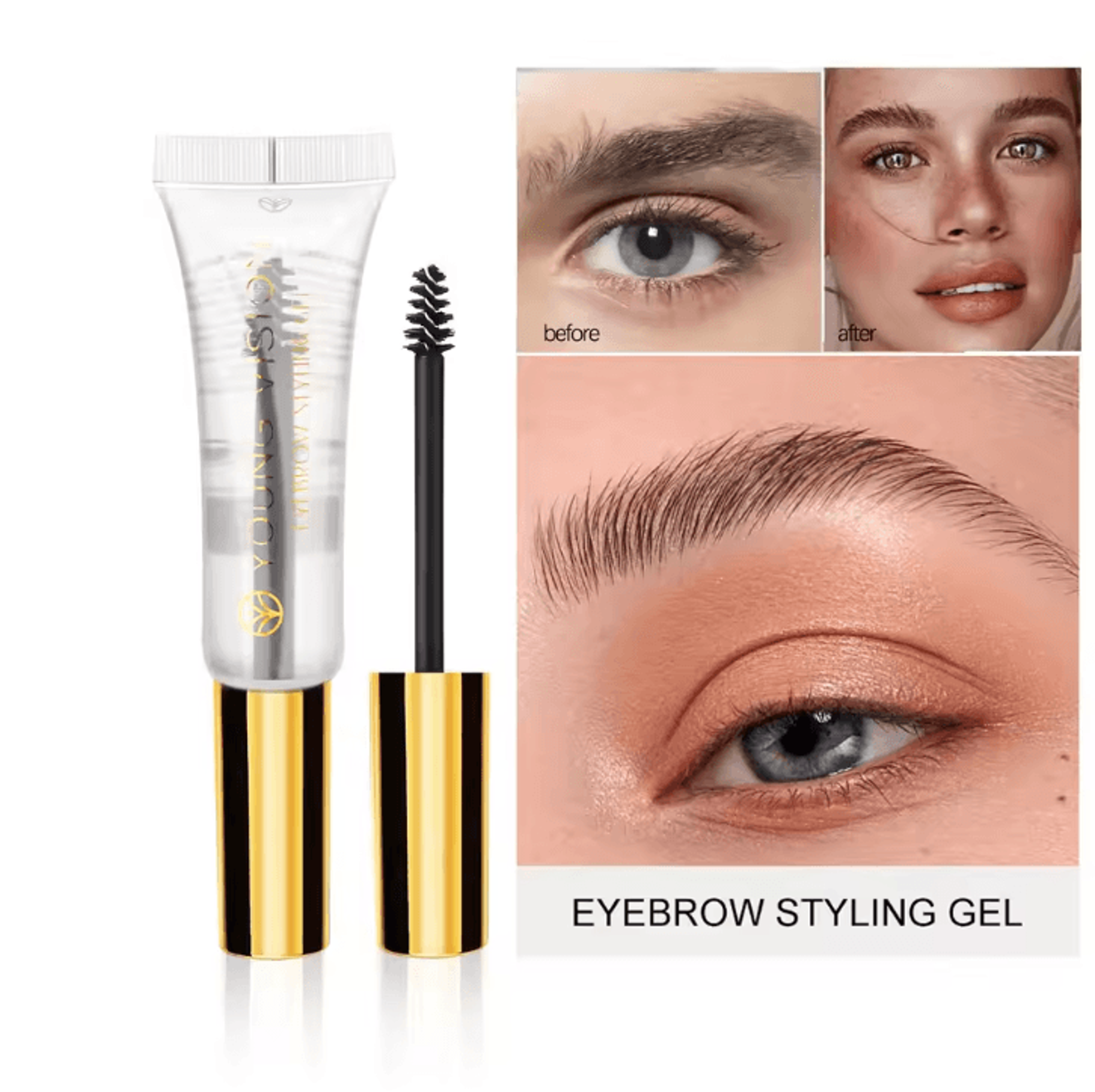 transparent waterproof eyebrow shaping gel for natural 3d long-lasting brows
