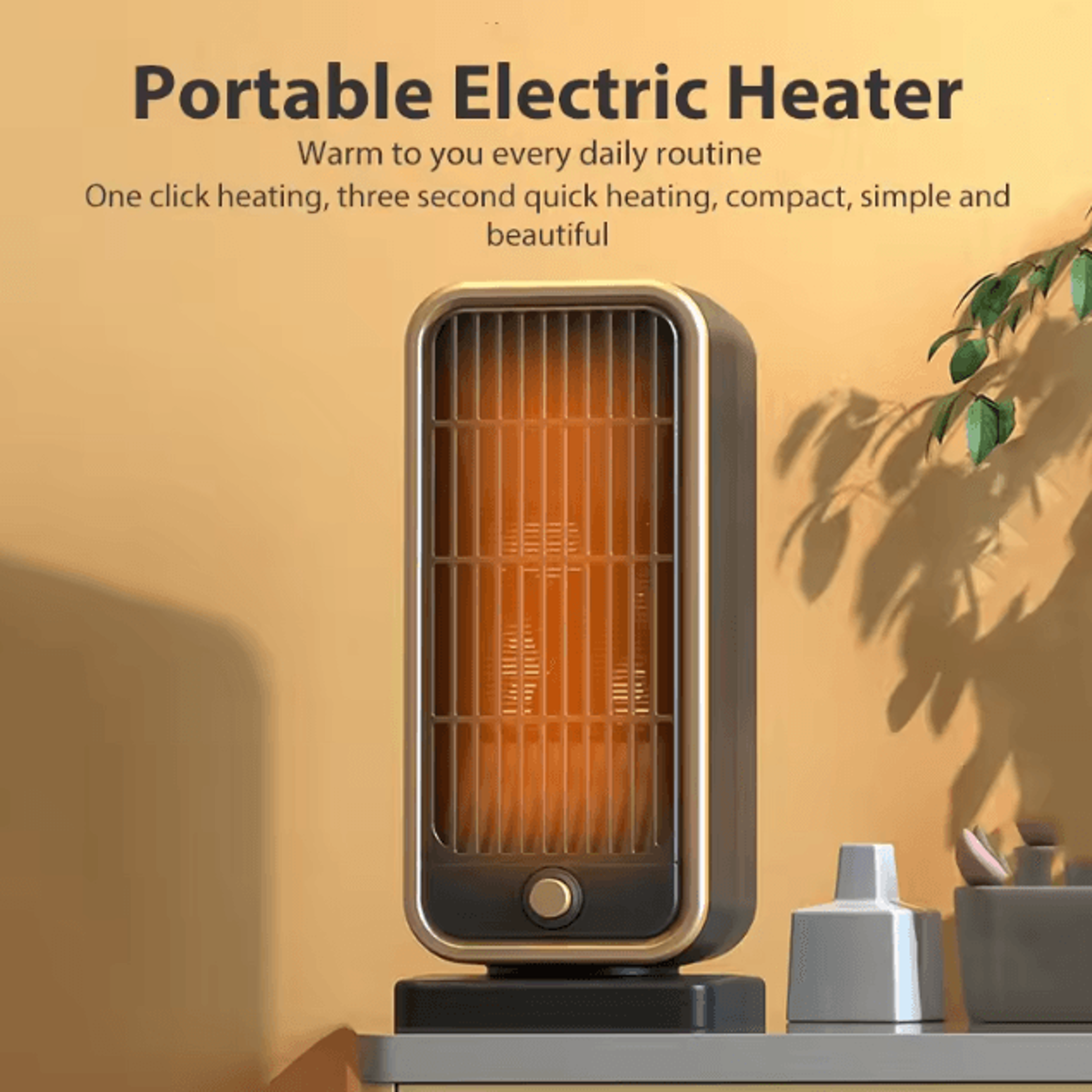 500W Portable PTC Ceramic Heater EU Plug Fast Heating Mini Space Heater With Constant Temperature F 0