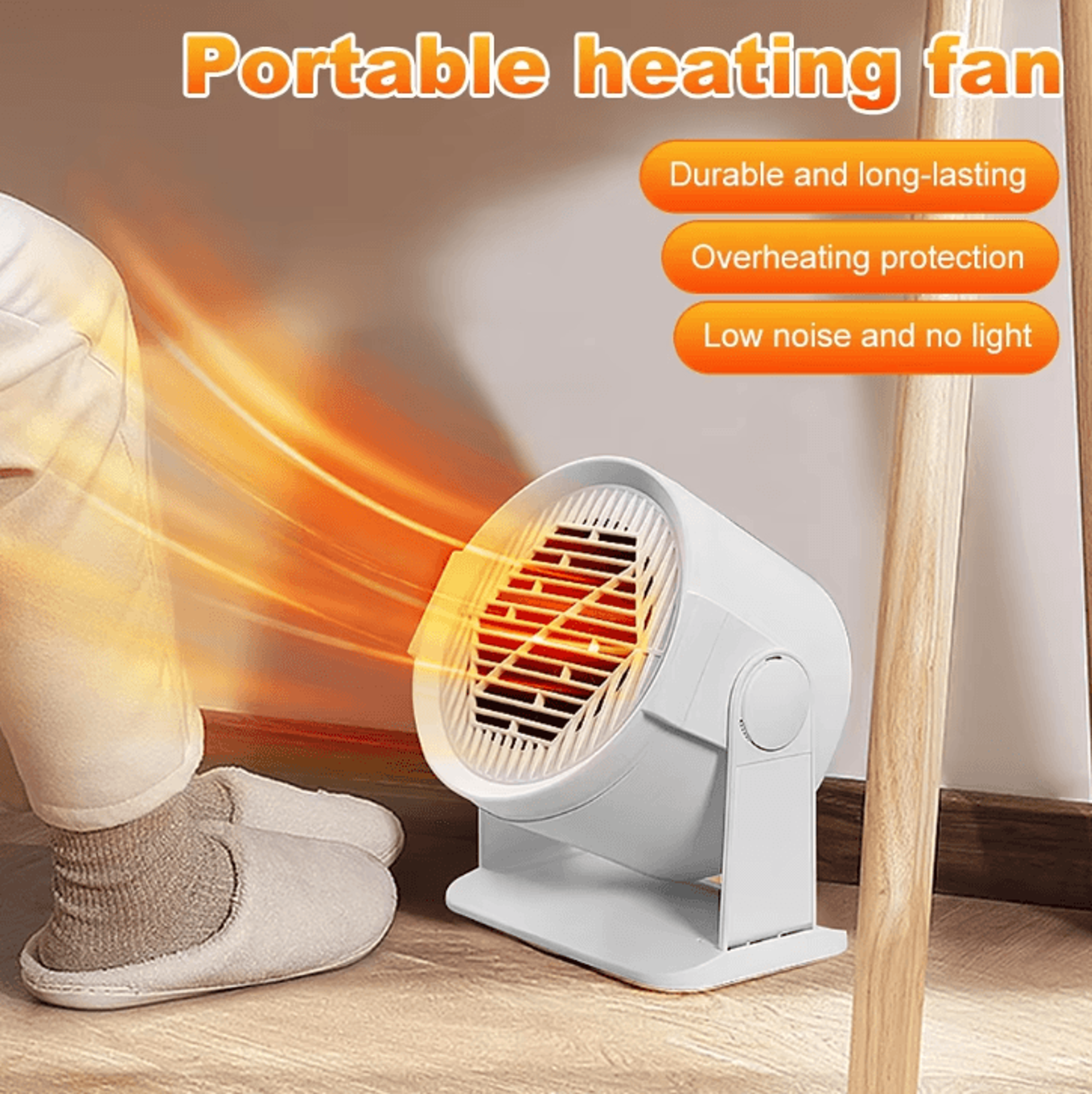 portable desktop electric heater – mini warm air fan heater for desk & personal space comfort
