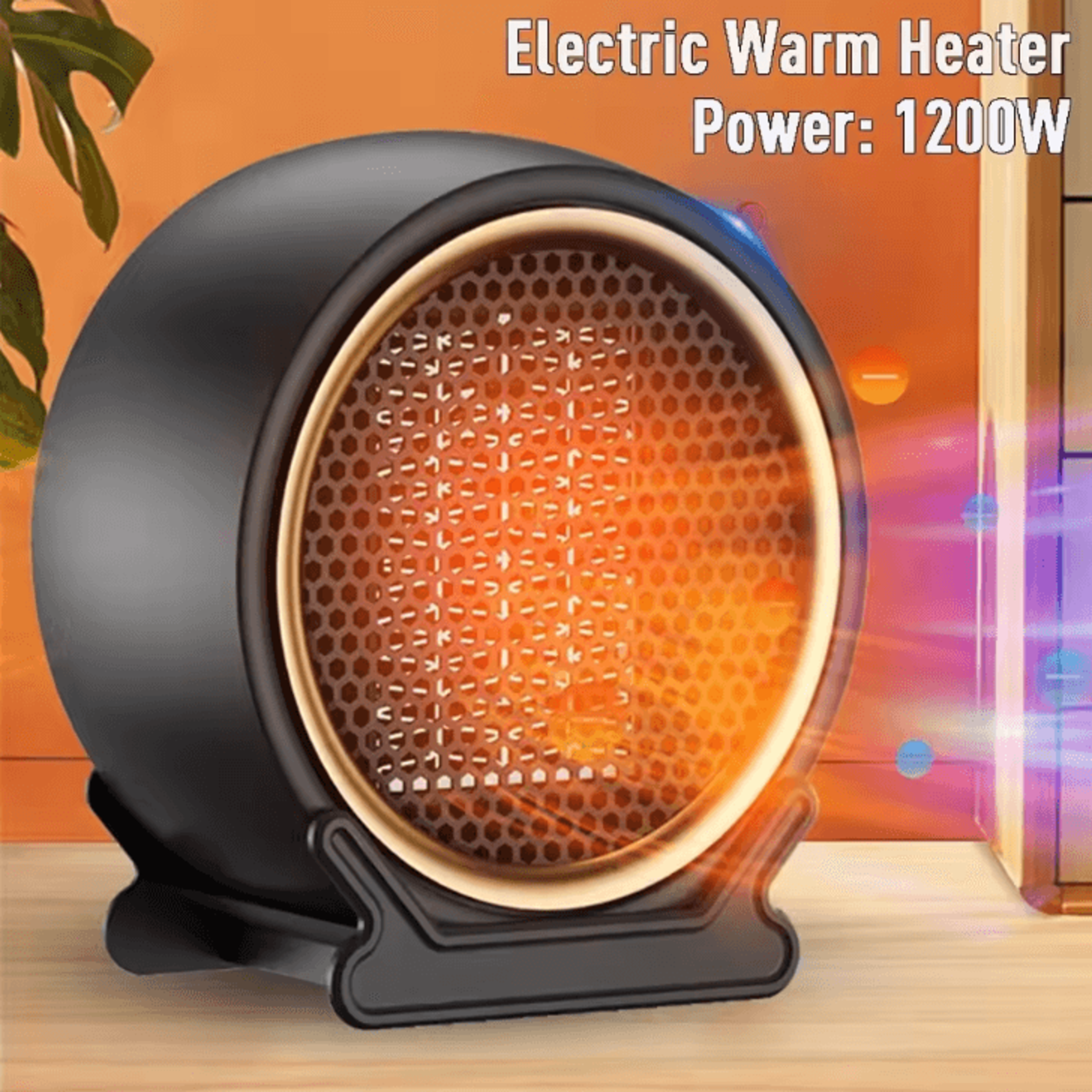 1200W Desktop PTC Ceramic Heater  Portable Fast Heating Space Heater With 2 Speed Settings 0