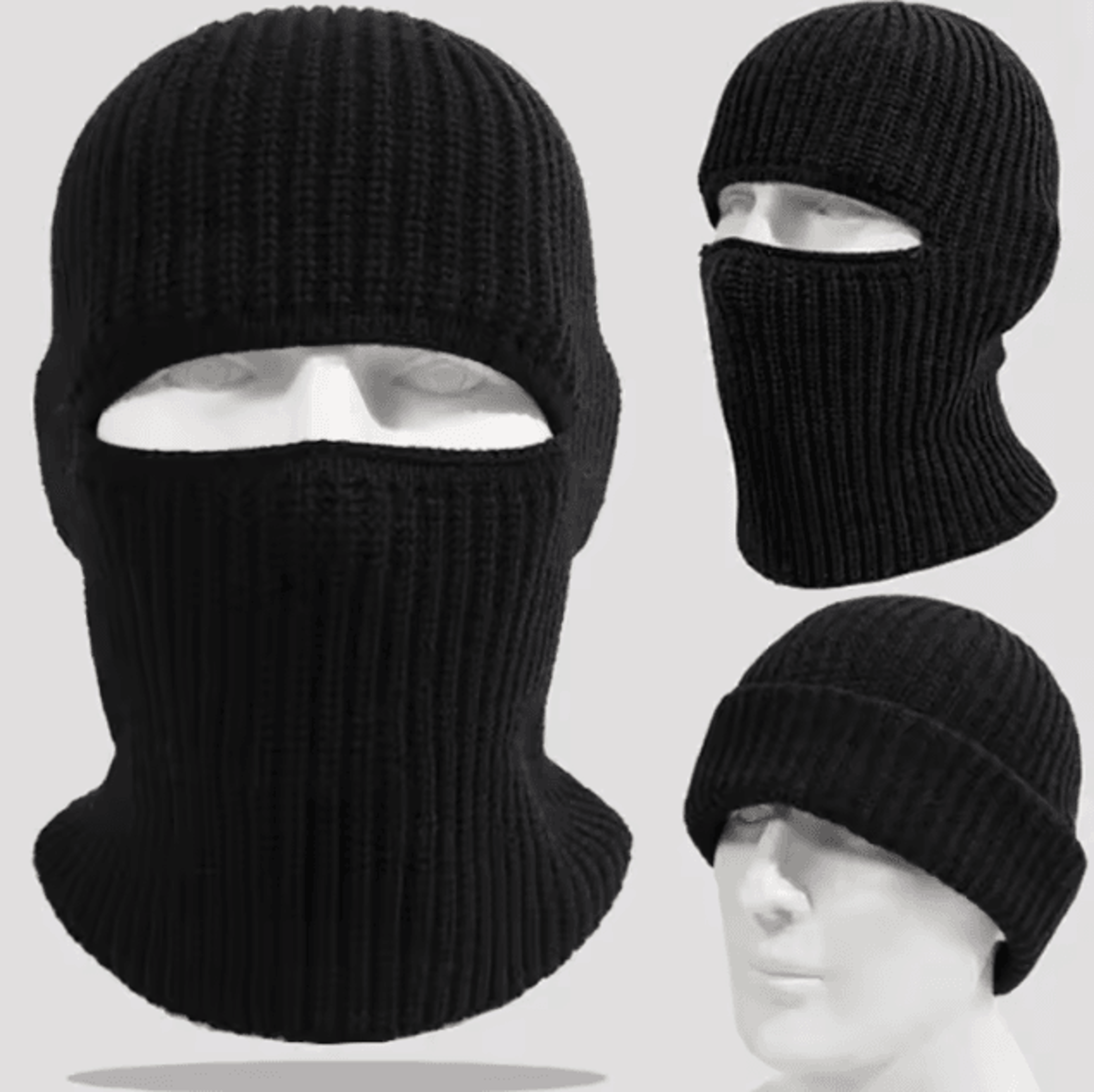 thermaflex 2-in-1 winter balaclava hat – knit beanie mask with thermal windproof protection