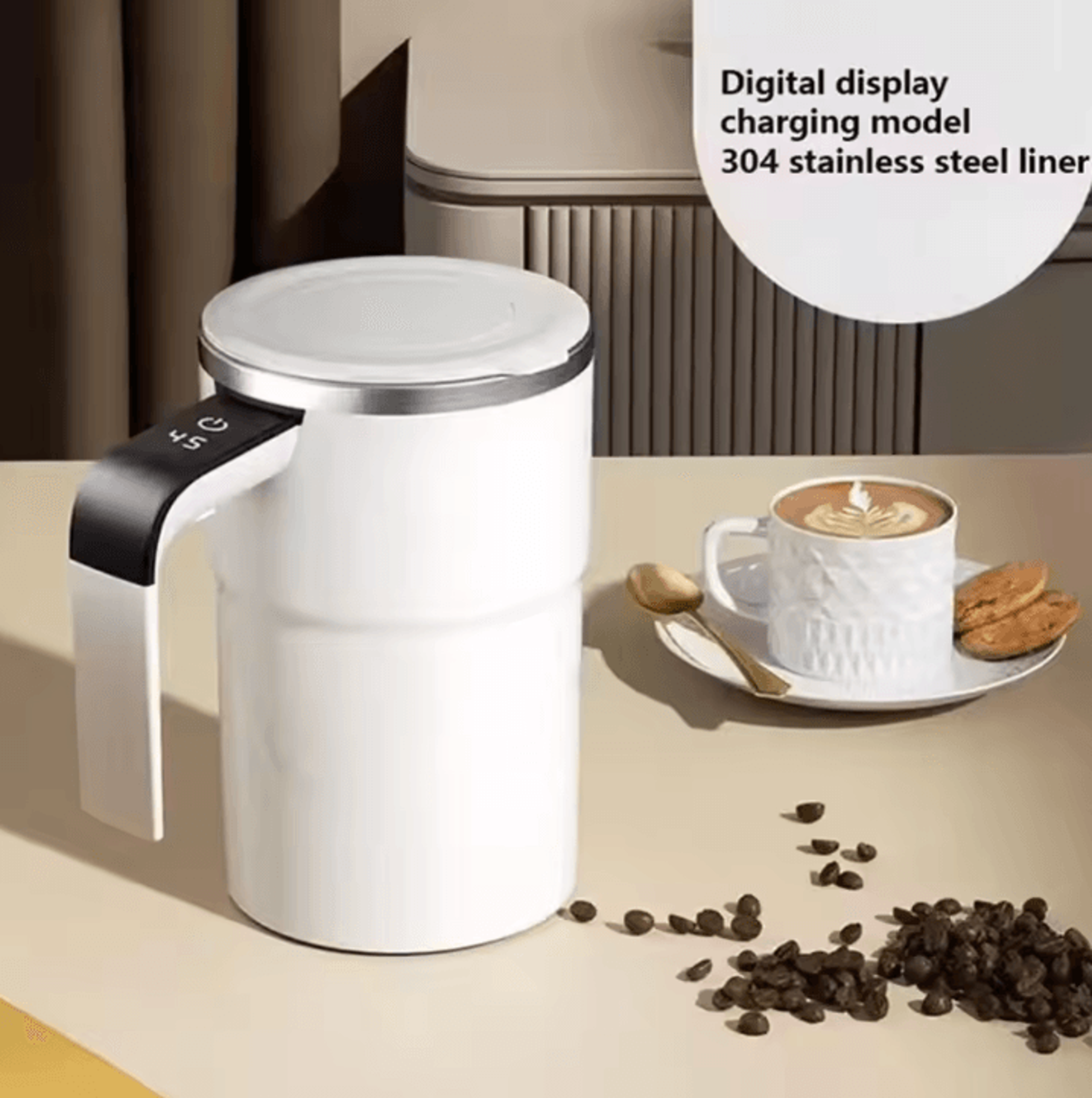 SmartMix SelfStirring Coffee Mug  Electric Mixing Cup With LED Temperature Display 380ML 0