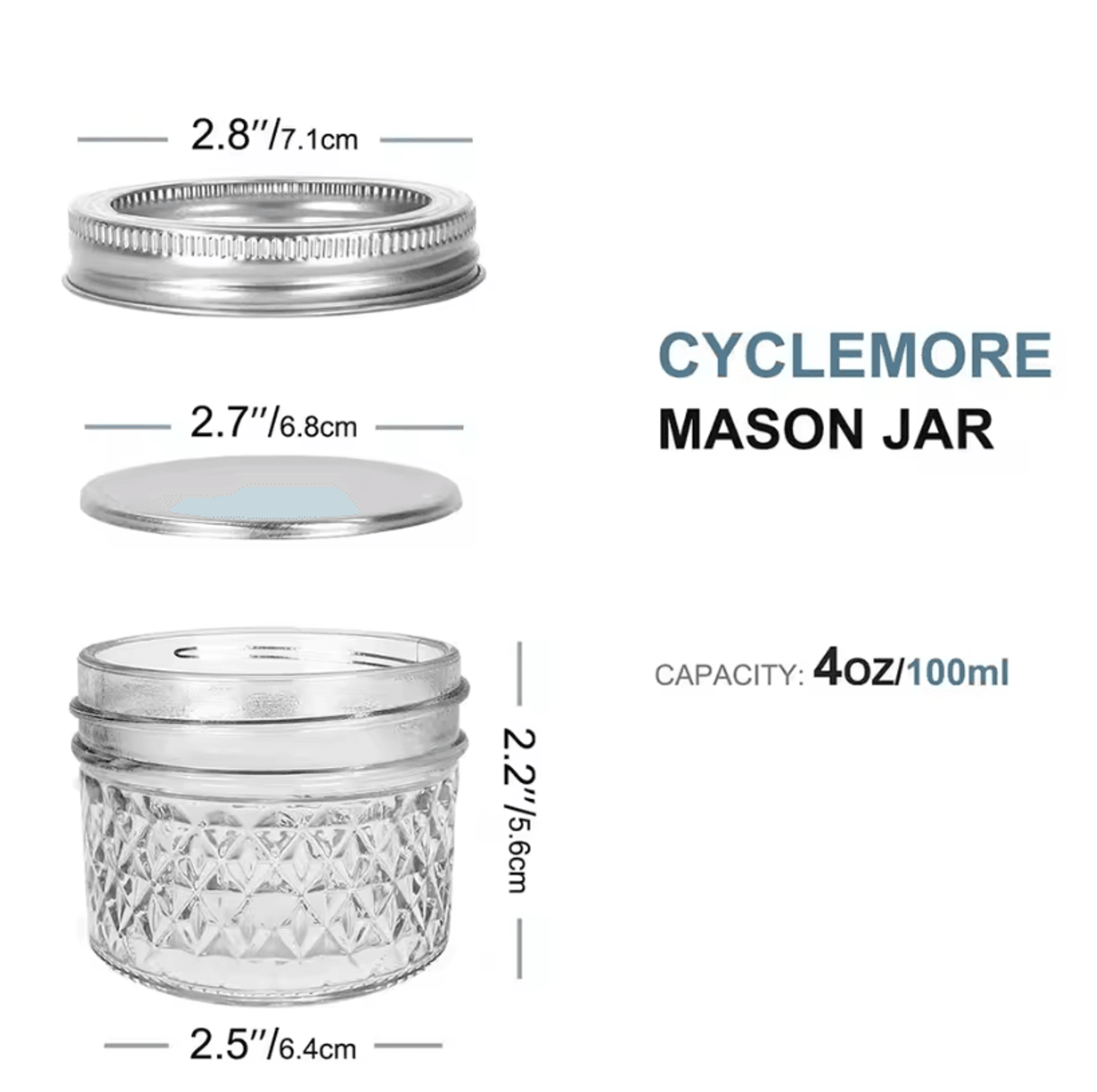 4oz Mini Mason Spice Jars With Lids  Clear Glass Canning Jars For Honey  Jam Separable Lid Food Sto 5