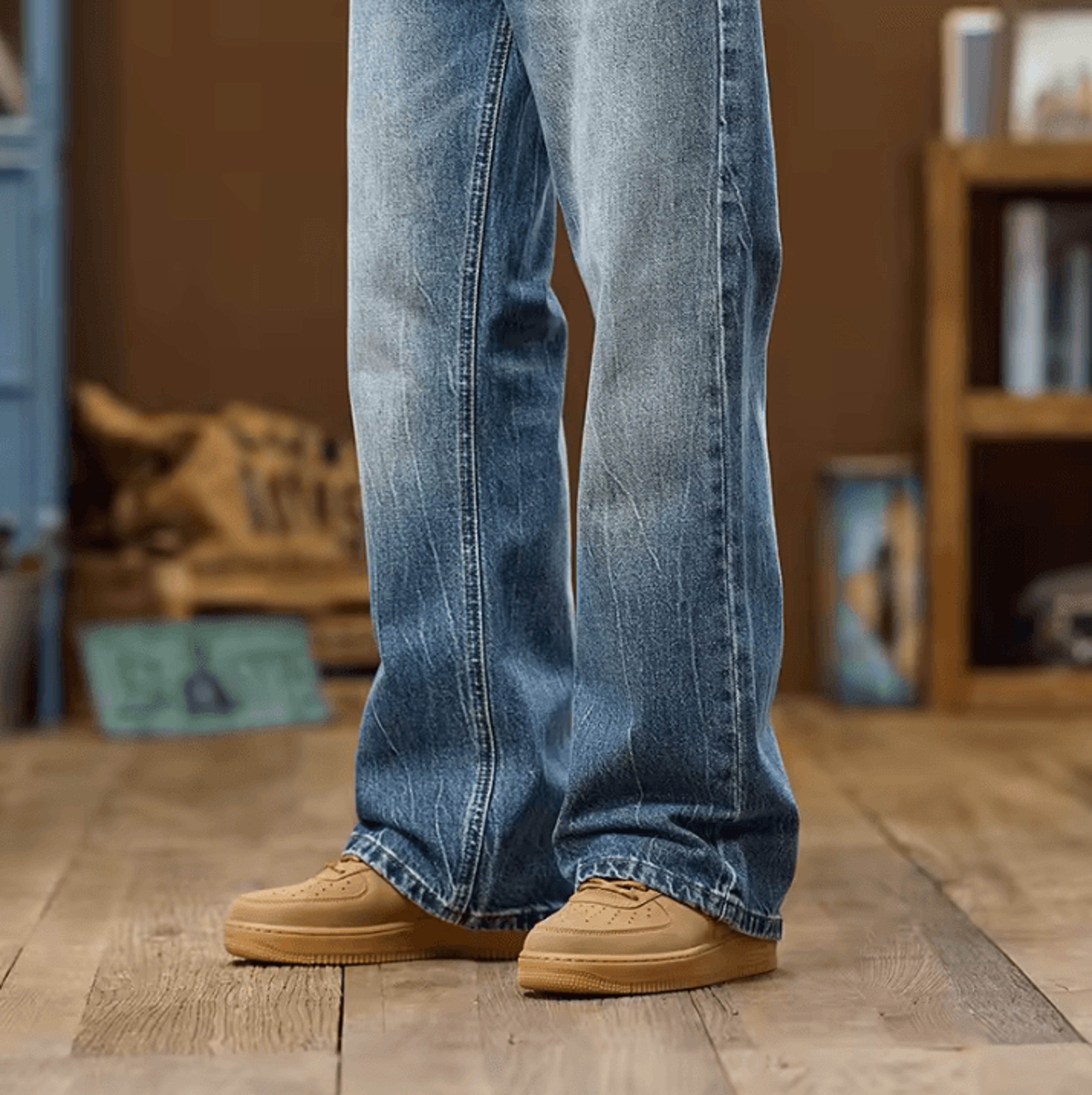 KSTUN Mens Bootcut Flared Jeans  American Style Bell Bottom Denim Pants For Streetwear 5