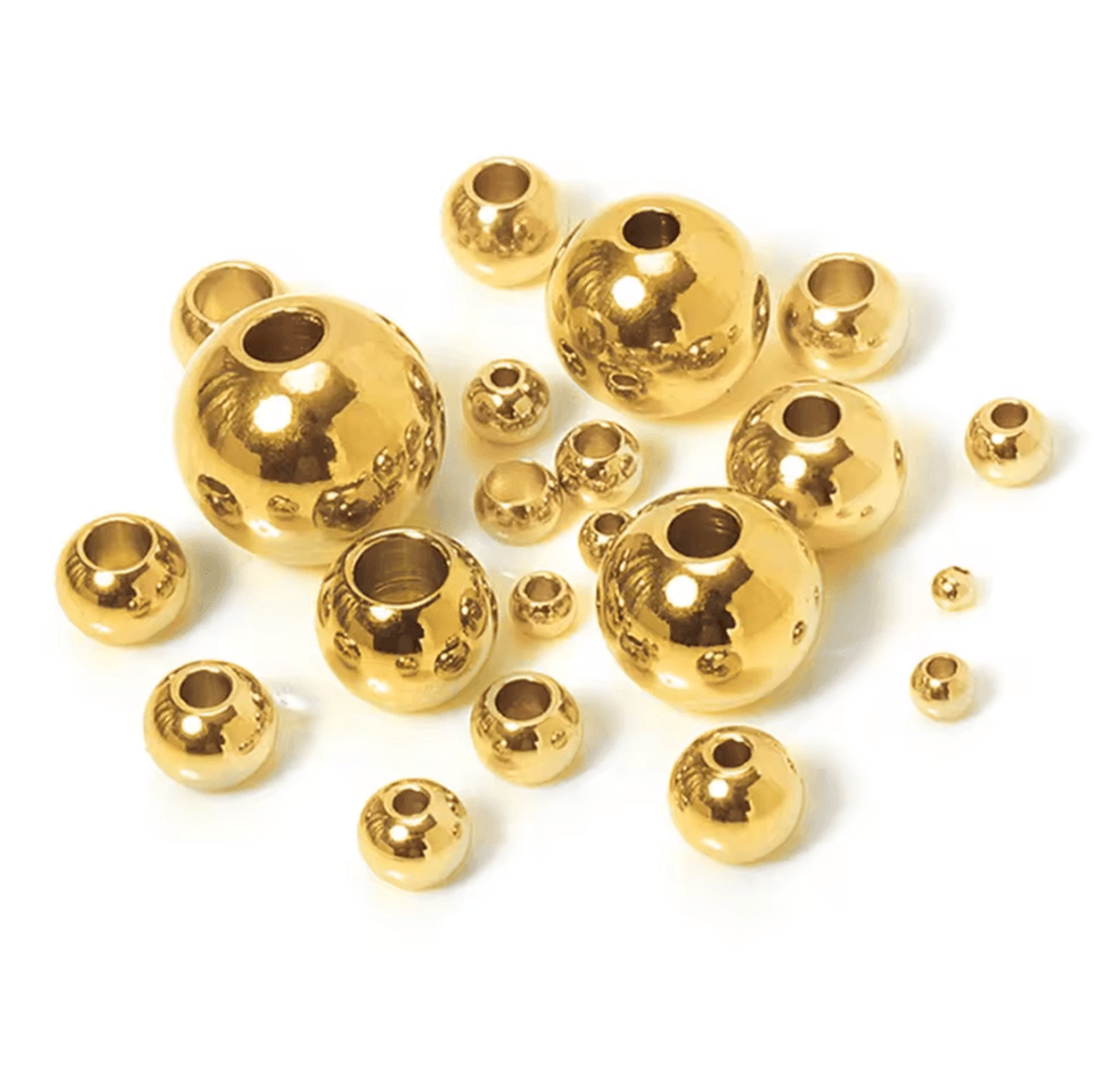 100PCS Gold Stainless Steel Spacer Beads  Round Jewelry Spacer Beads For DIY Jewelry Making 1