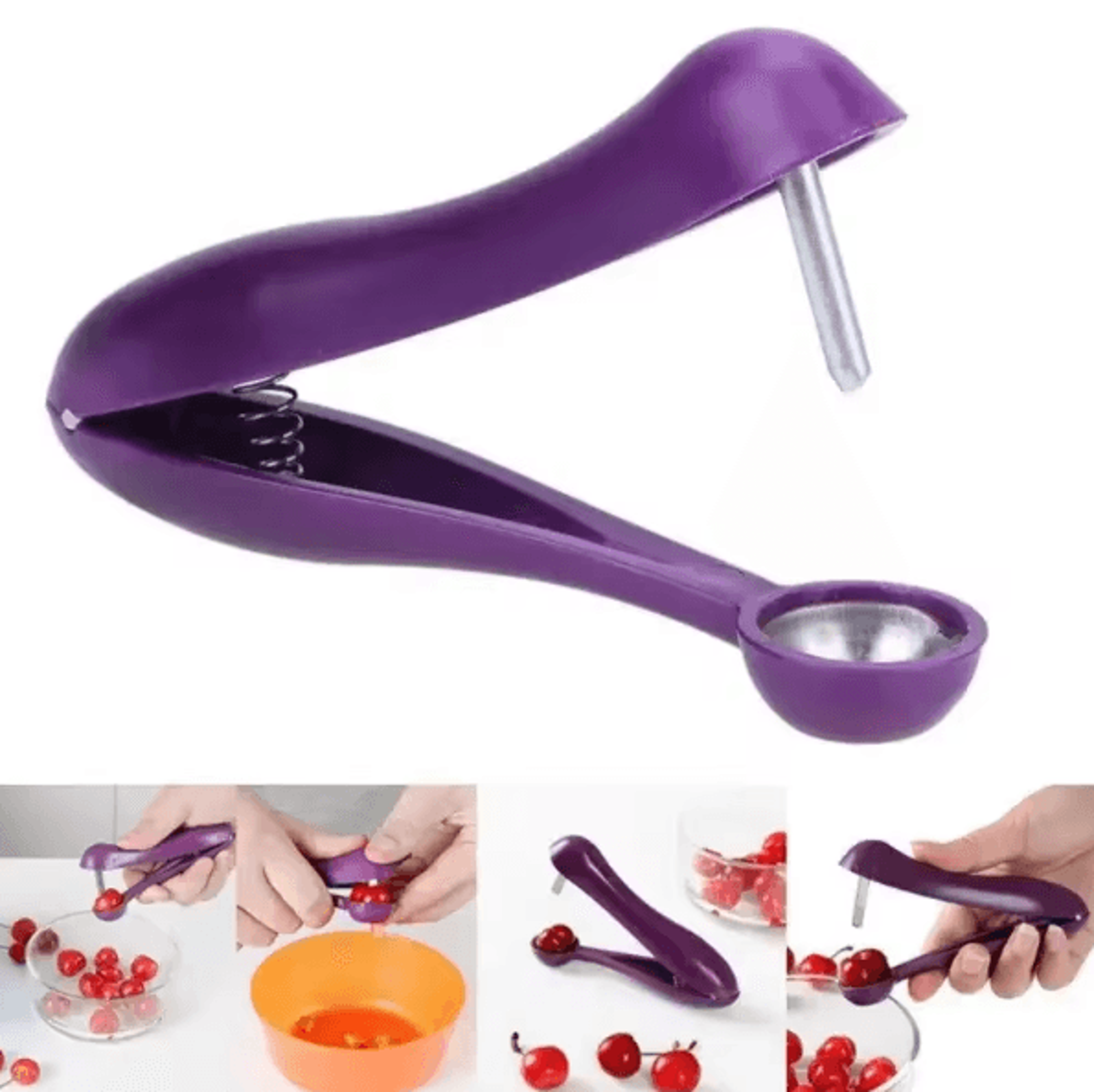 QuickPit Cherry  Olive Pitter Tool  Multifunction Fruit Pit Remover For Cherries Dates  Olives 0