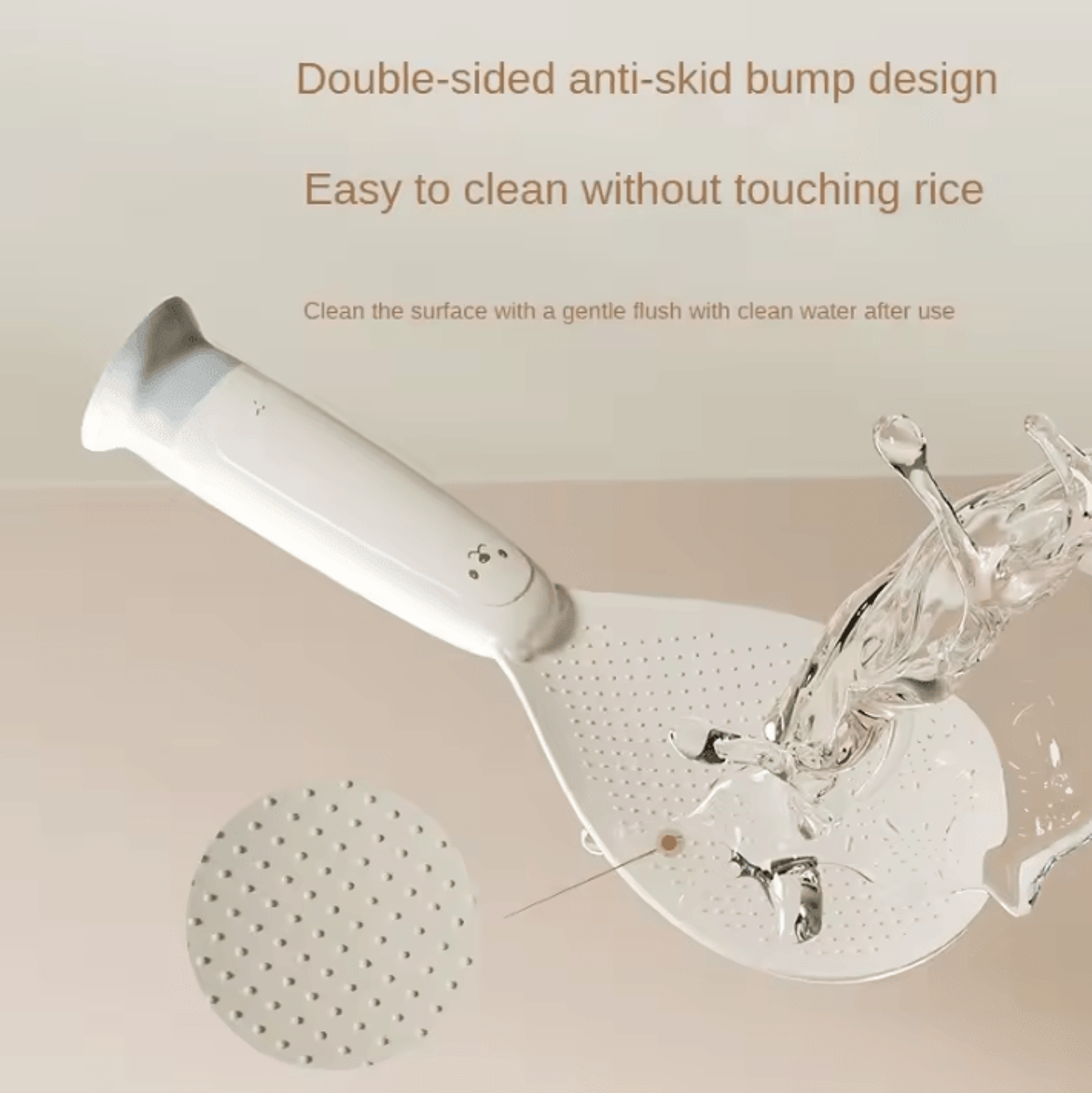HeatResistant Standing Rice Spoon  NonStick Rice Paddle With Suction Cup Base 3