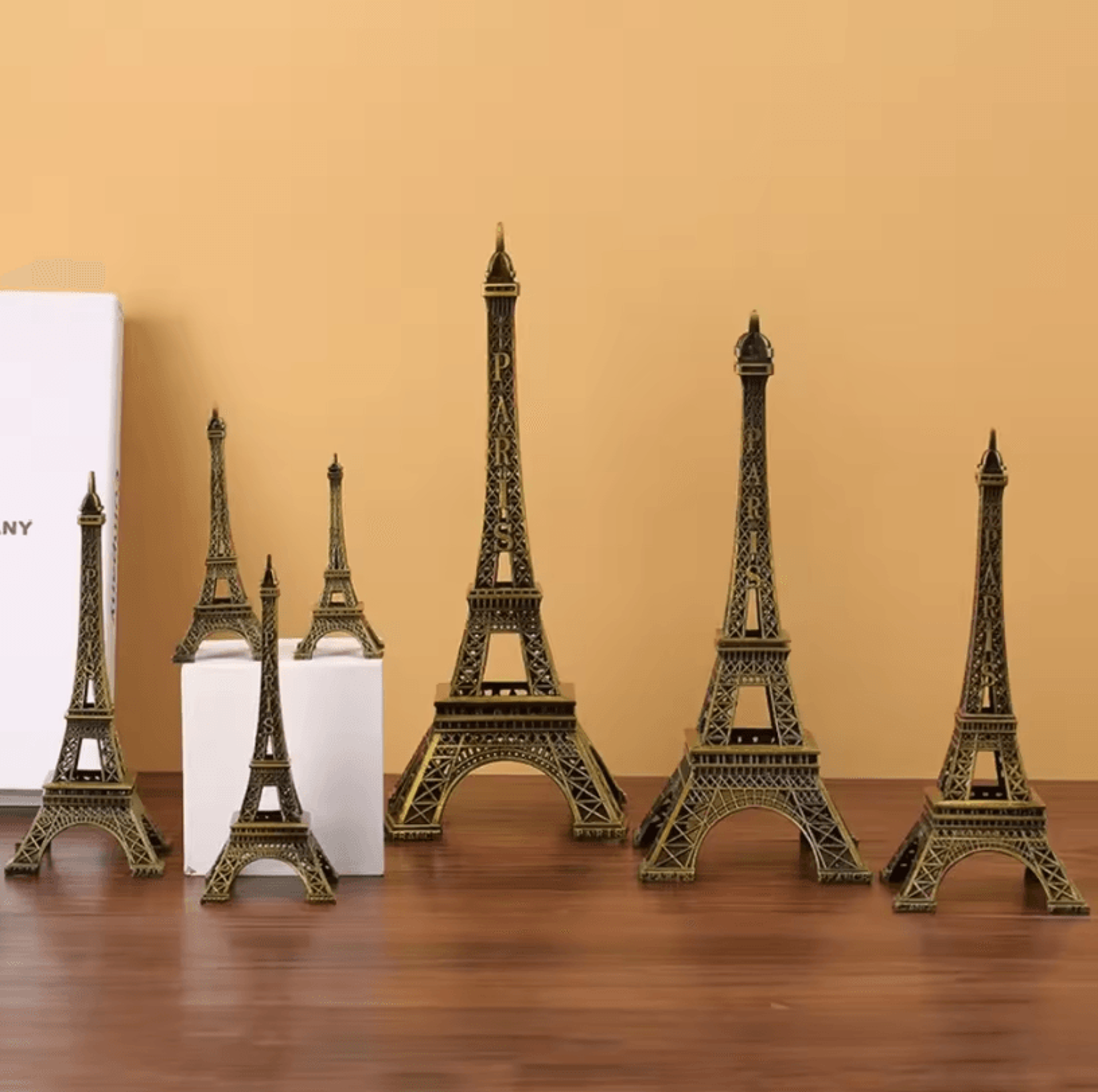Vintage Bronze Eiffel Tower Statue  Metal Paris Landmark Decorative Collectible 1