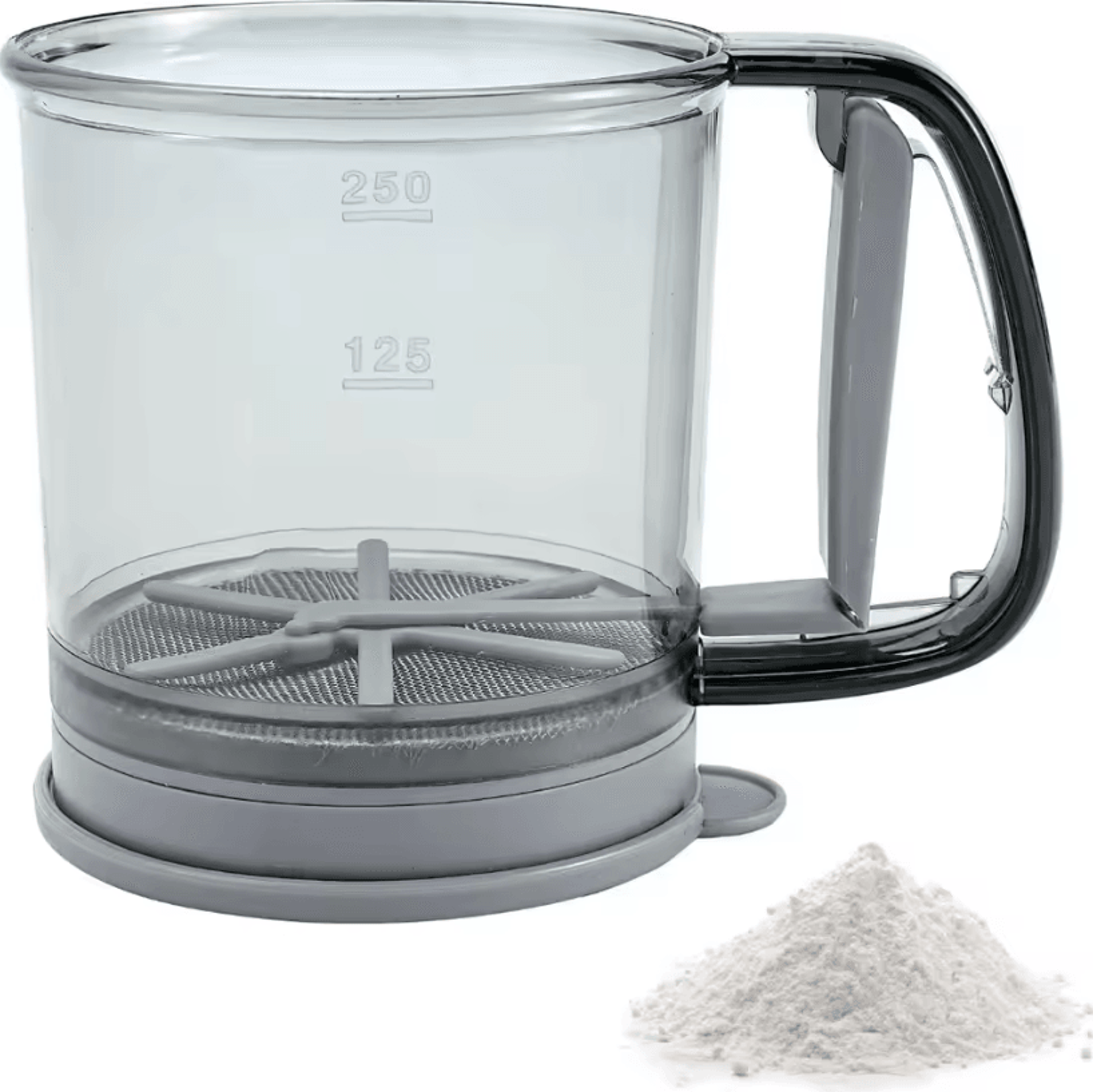Manual Fine Mesh Flour Sifter  OnePress Baking Sieve For Flour Sugar  Cocoa 0