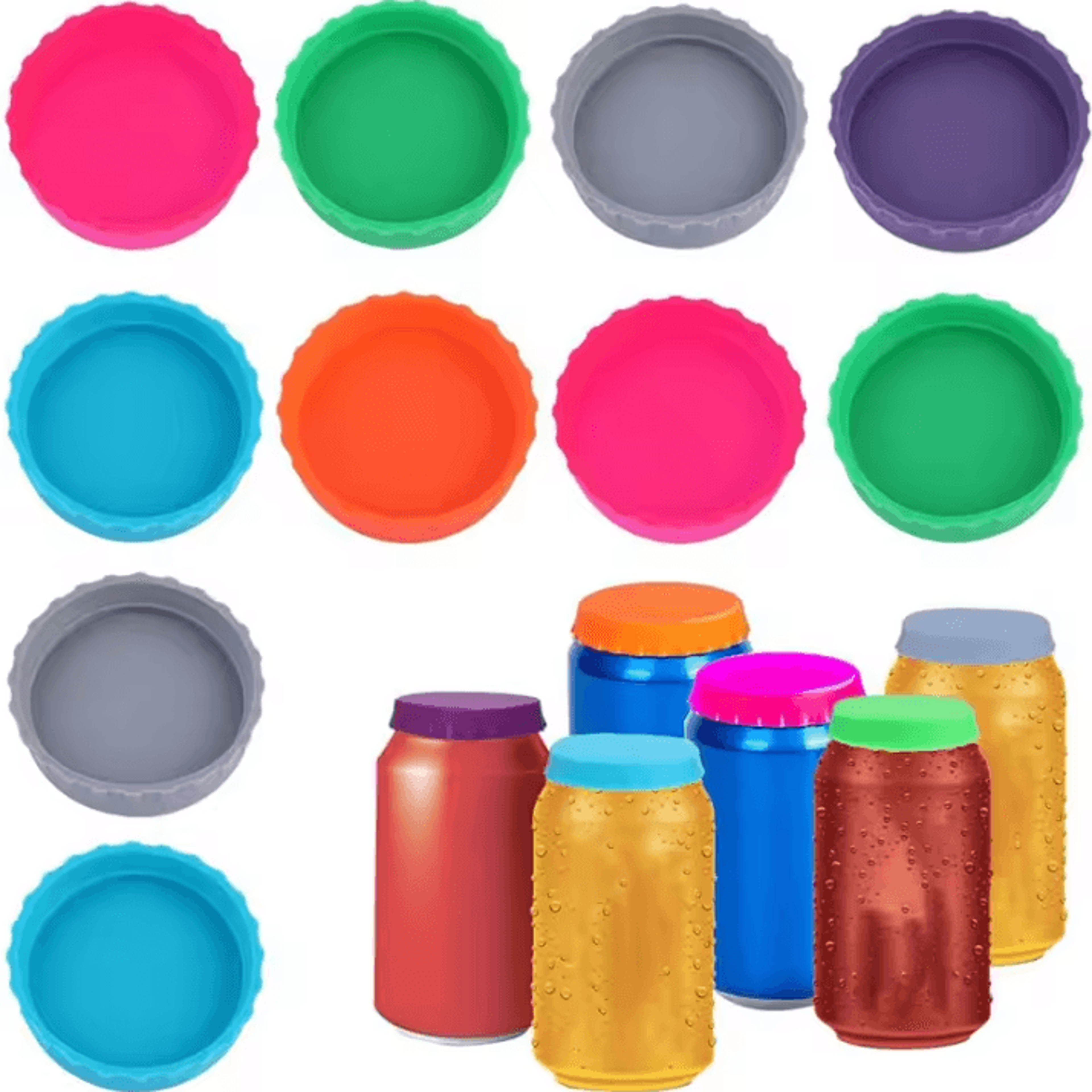 Reusable Silicone Soda Can Cap  LeakProof Cola  Beer Can Sealing Lid 1