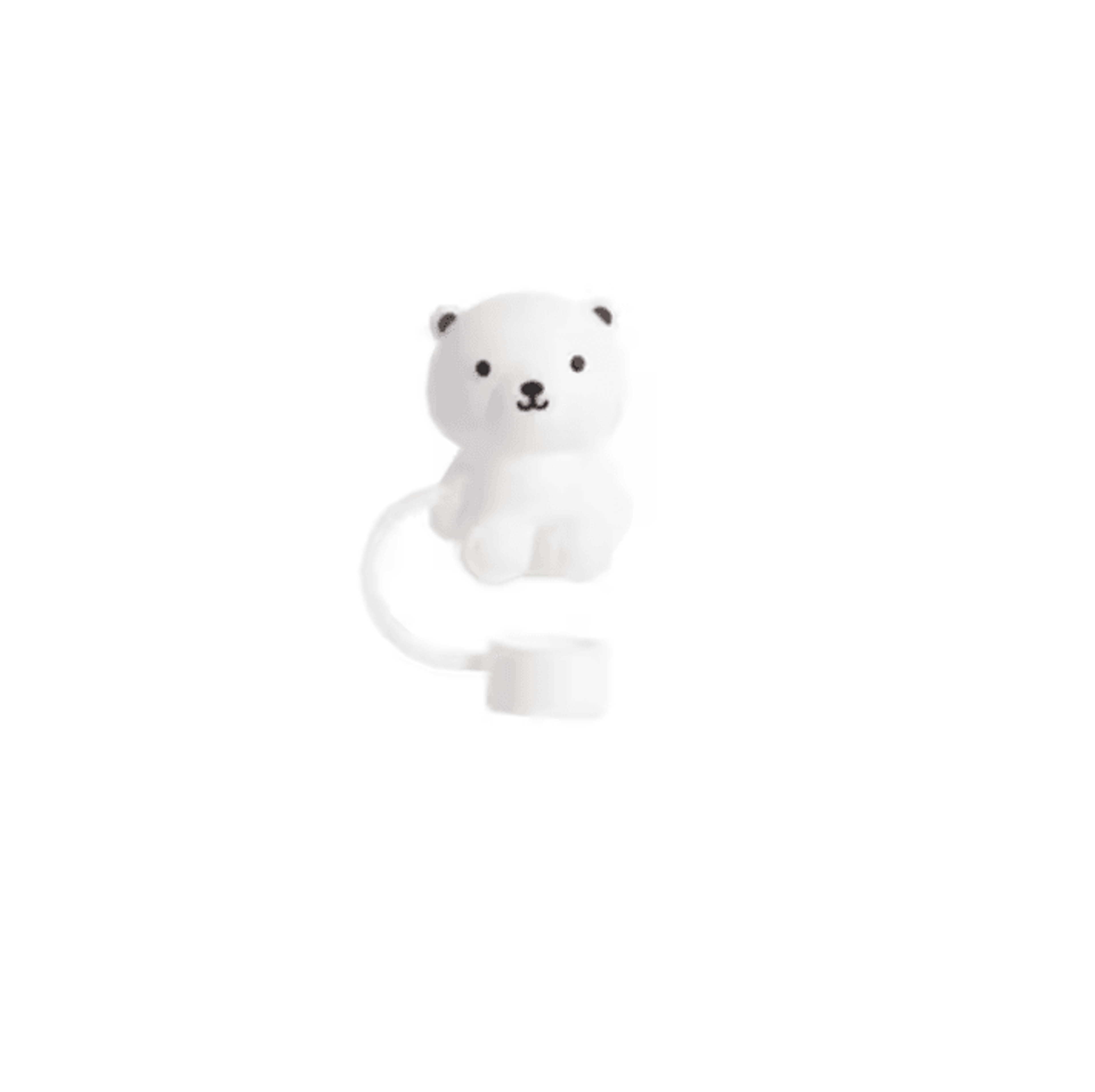 Cute Teddy Bear Silicone Straw Cover For Stanley Cup  10mm Reusable DustProof Straw Topper 7