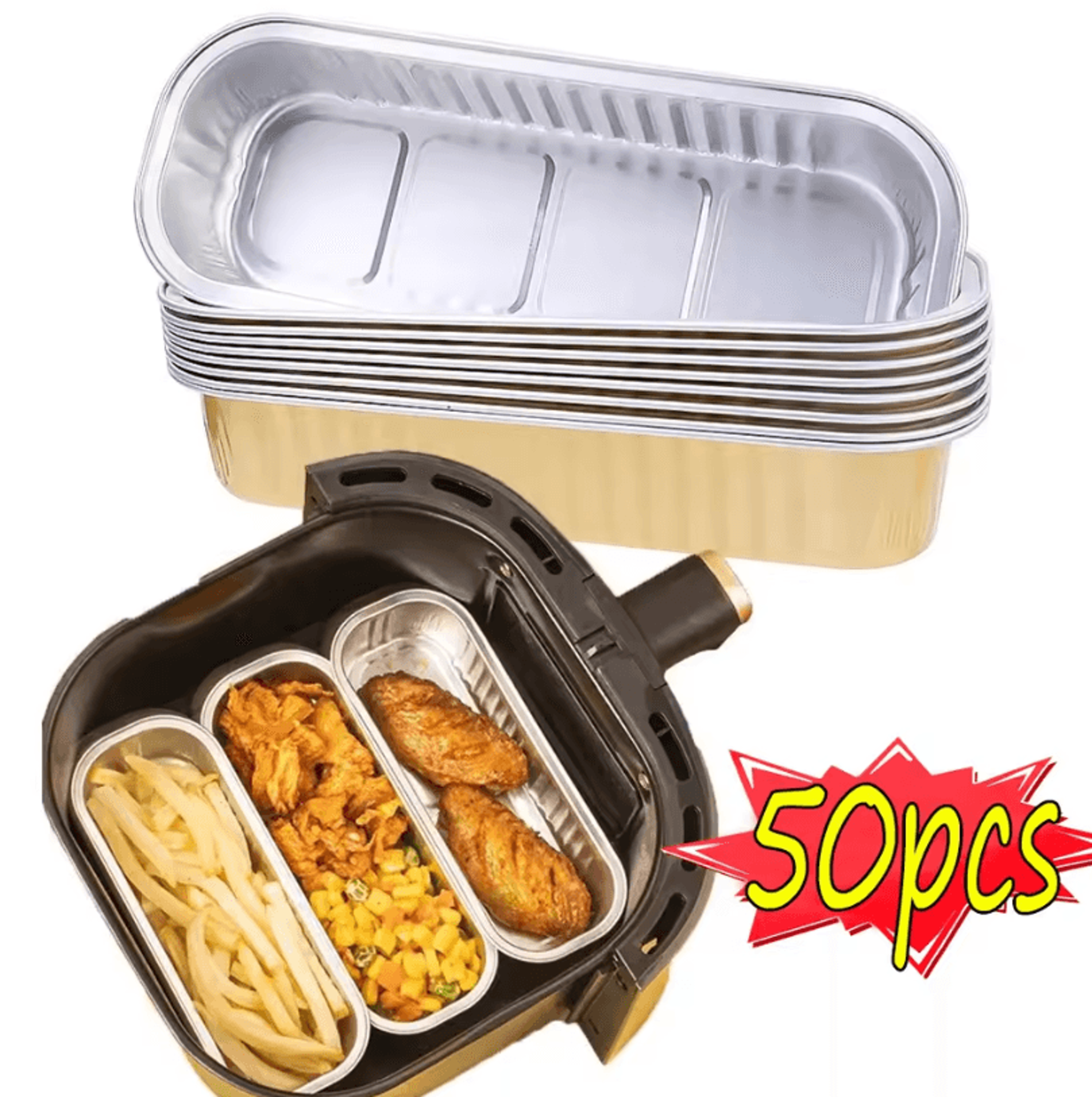 disposable aluminum foil air fryer pans – non-stick bbq & baking trays for easy cleanup