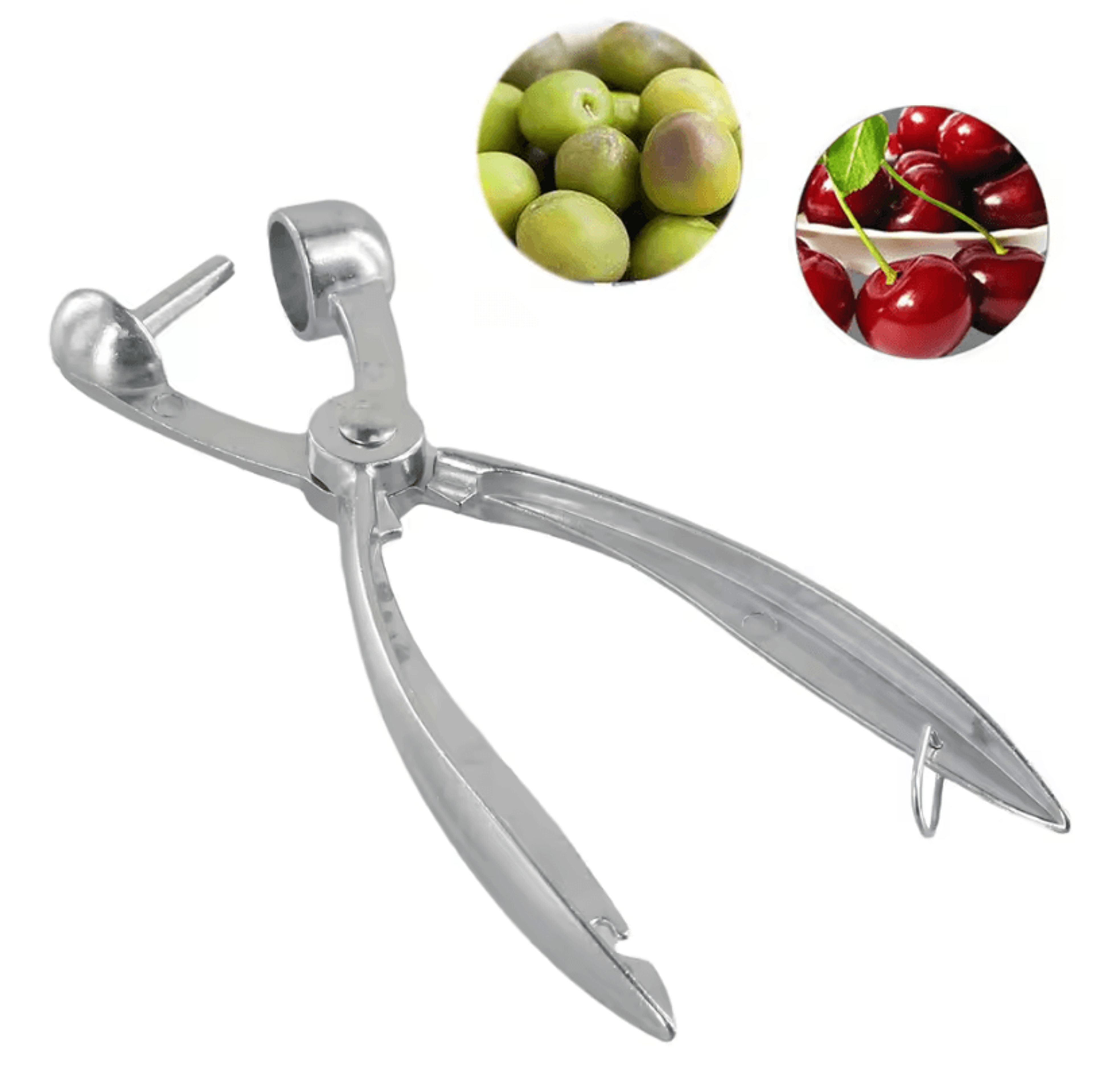 HeavyDuty Aluminum Cherry Pitter Tool  Easy Press Cherry  Olive Seed Remover 0