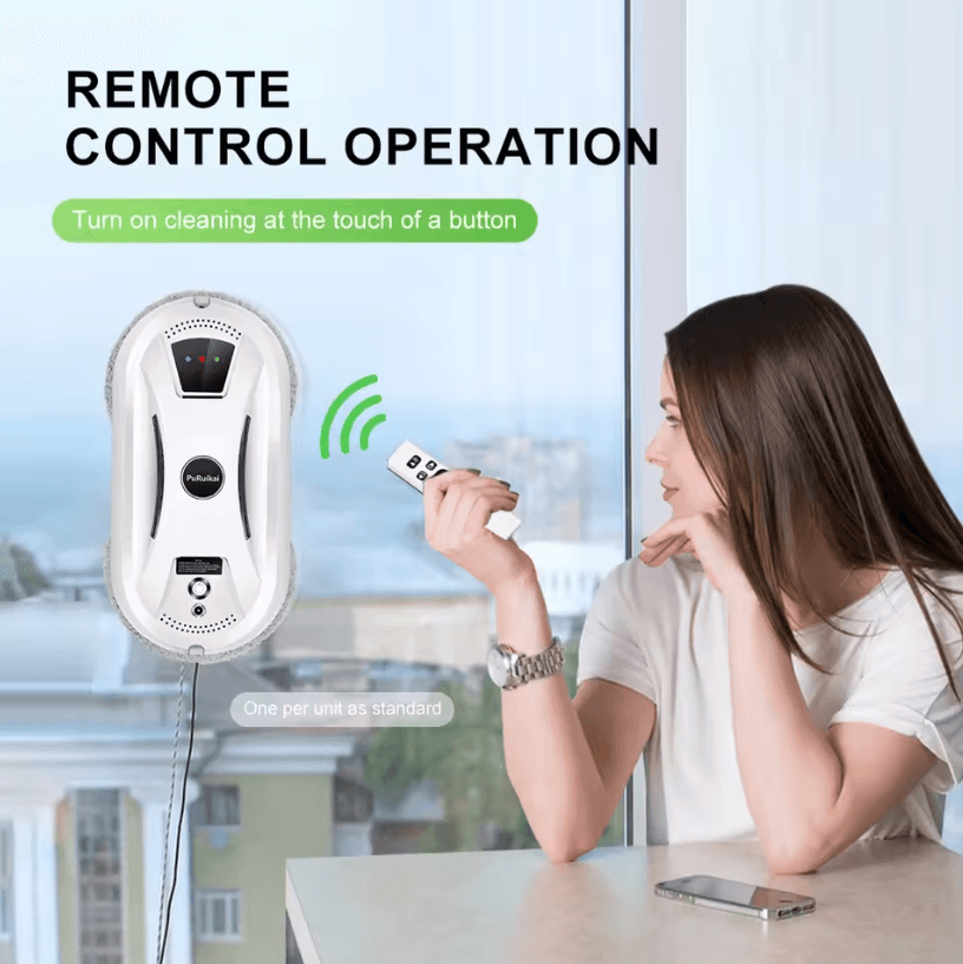UltraThin Smart Window Cleaning Robot  Automatic Glass Cleaner With Remote Control  Strong Suction 1