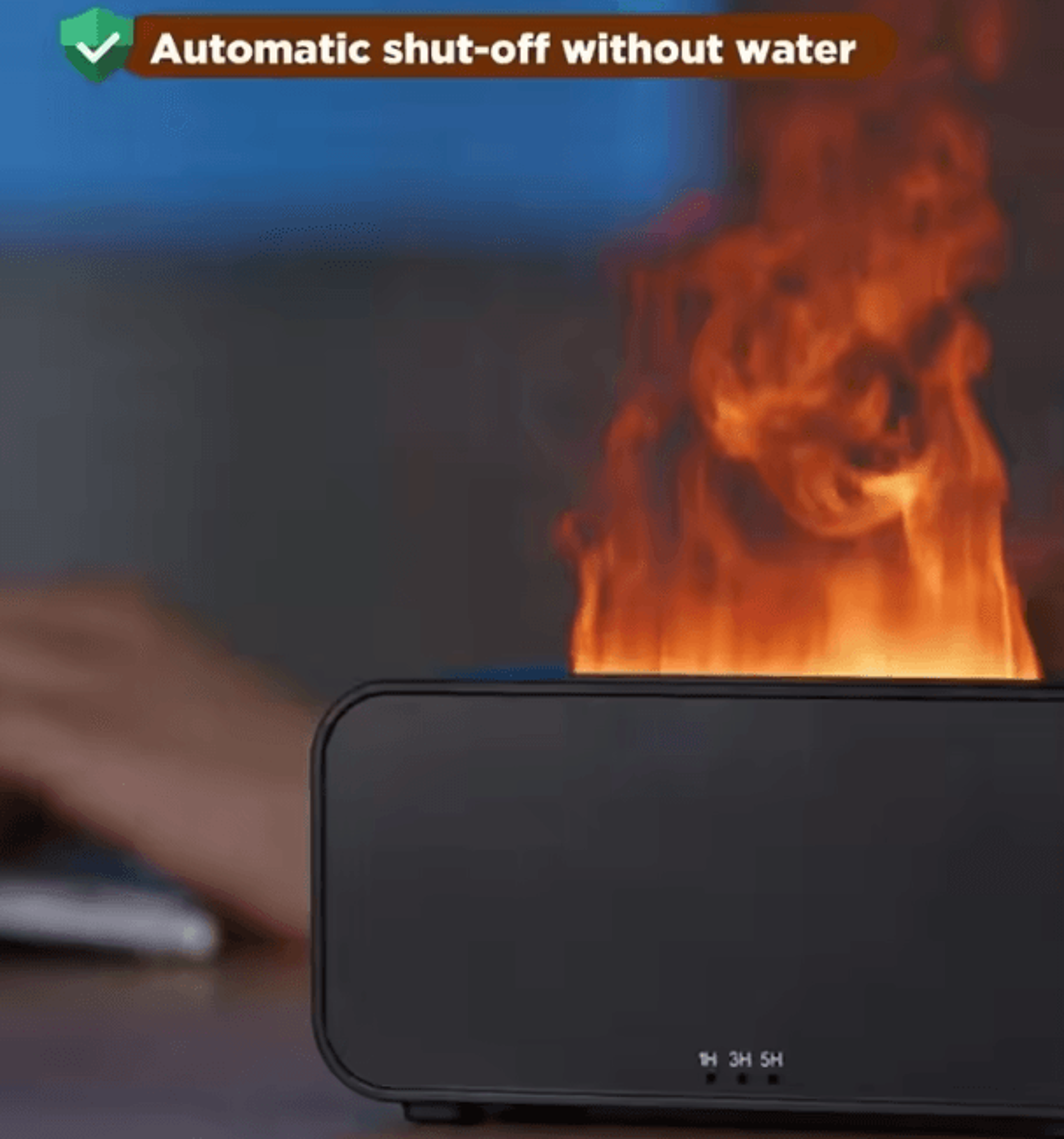 Mini Flame Effect Aroma Diffuser  120ML Ultrasonic Humidifier With 7Color Light  Timer 0