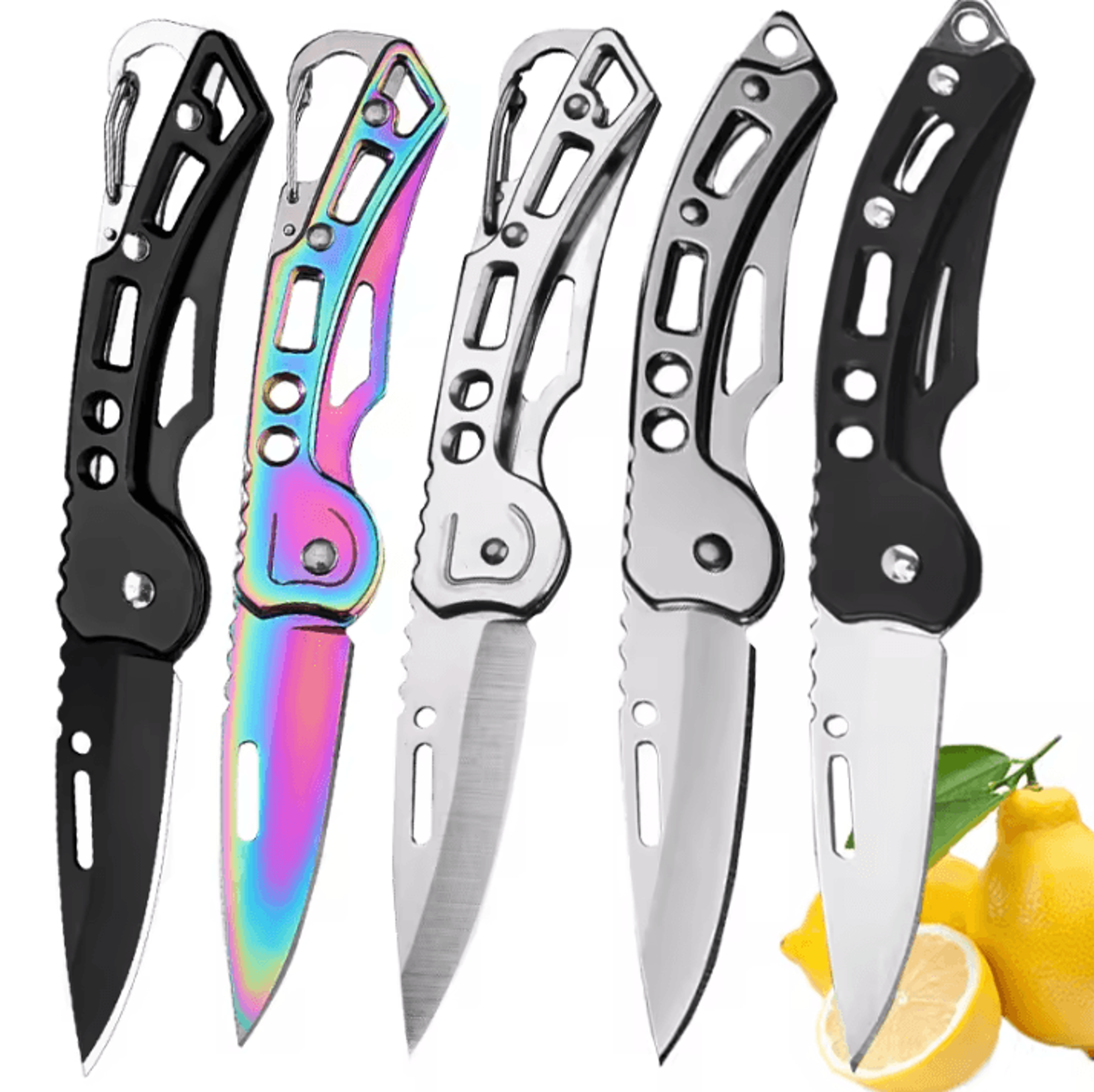 Portable Folding Fruit Knife With Keychain  Mini Stainless Steel Pocket Knife For Everyday Use 10