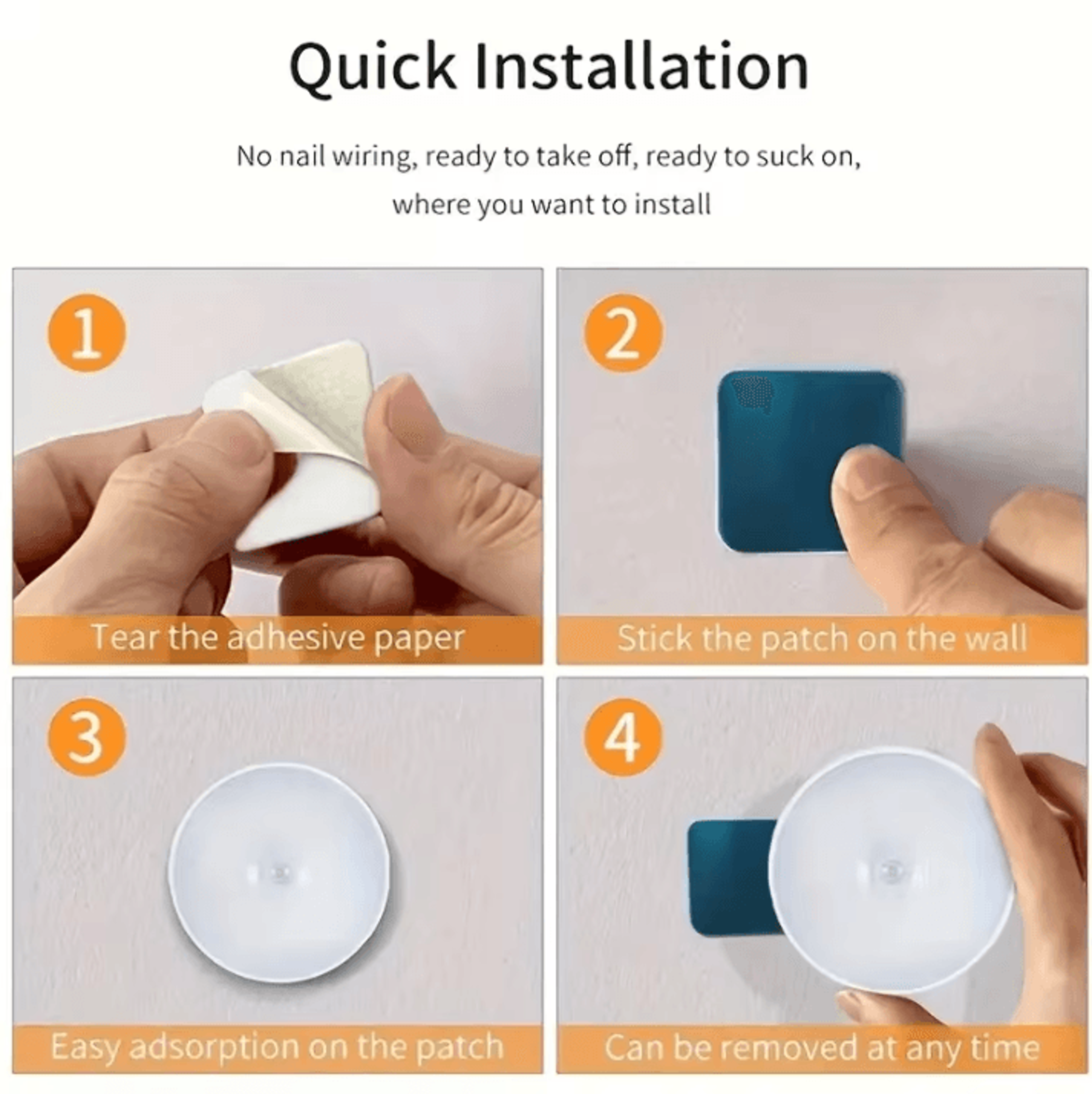 Wireless Motion Sensor LED Night Light  Auto OnOff StickOn Lamp For Closet Stairs  Bedroom 3