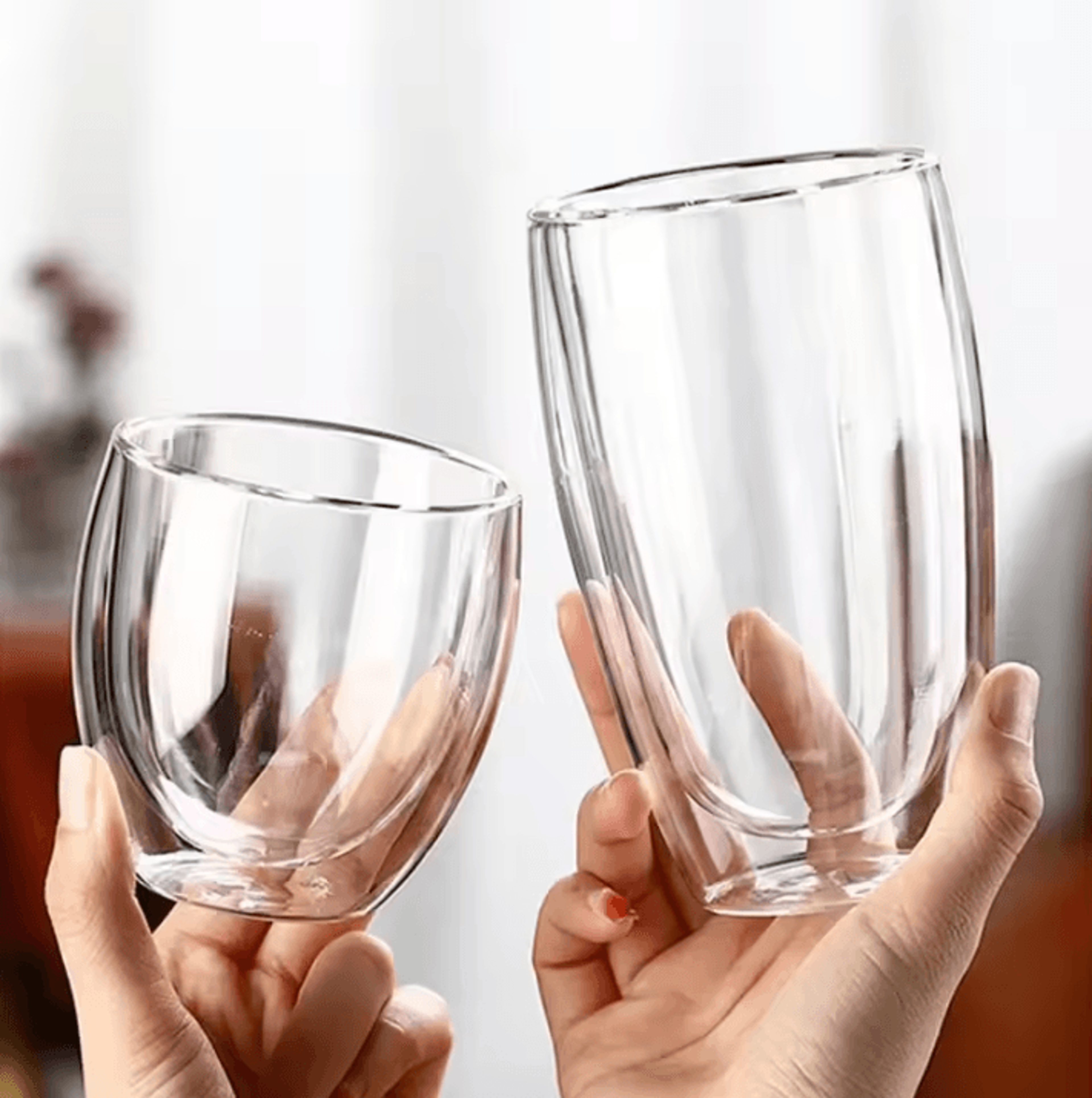 Double Wall Glass Cup Set  Insulated Espresso  Coffee Mugs HeatResistant Clear Drinkware 1