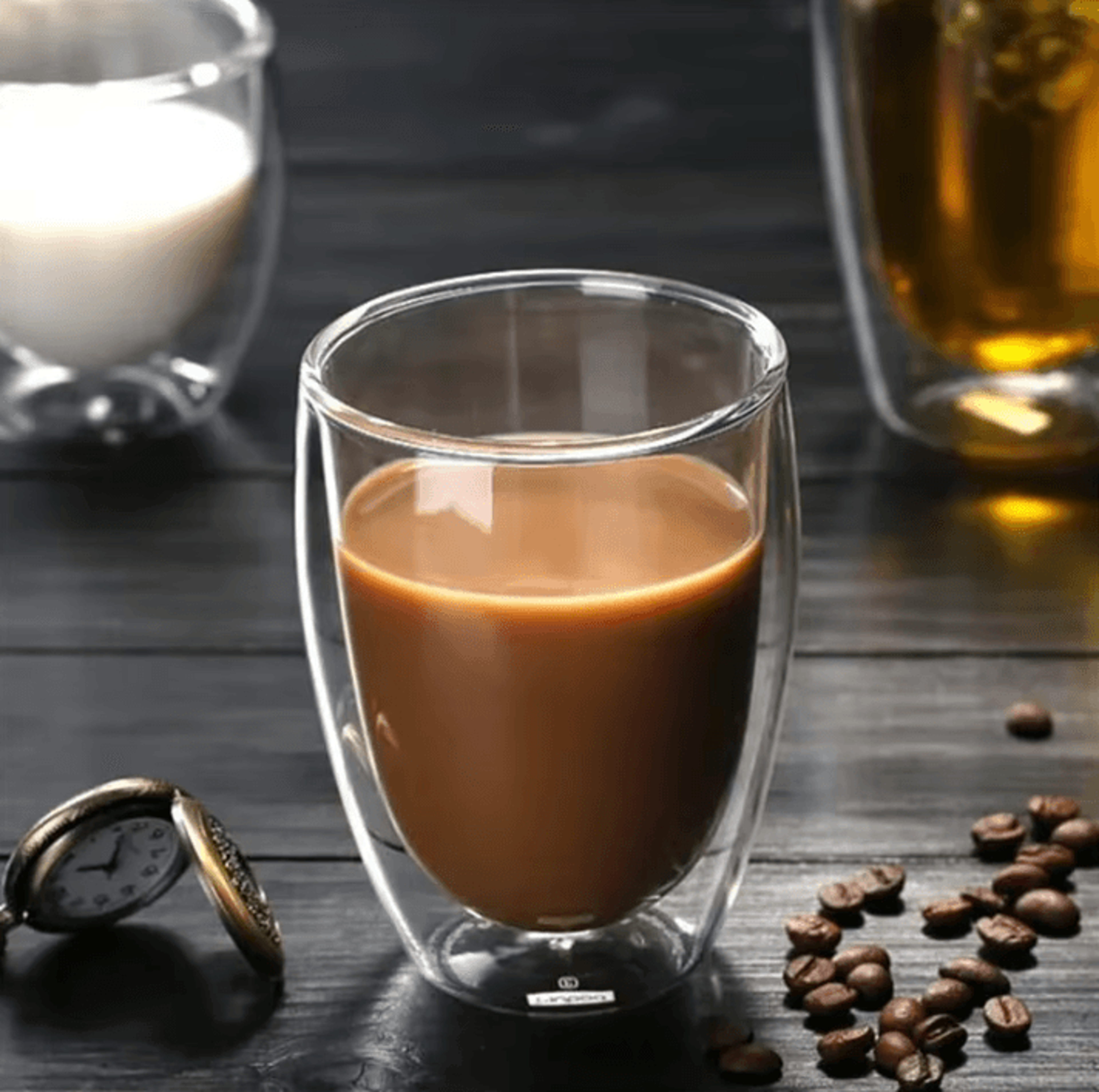 Double Wall Glass Cup Set  Insulated Espresso  Coffee Mugs HeatResistant Clear Drinkware 2