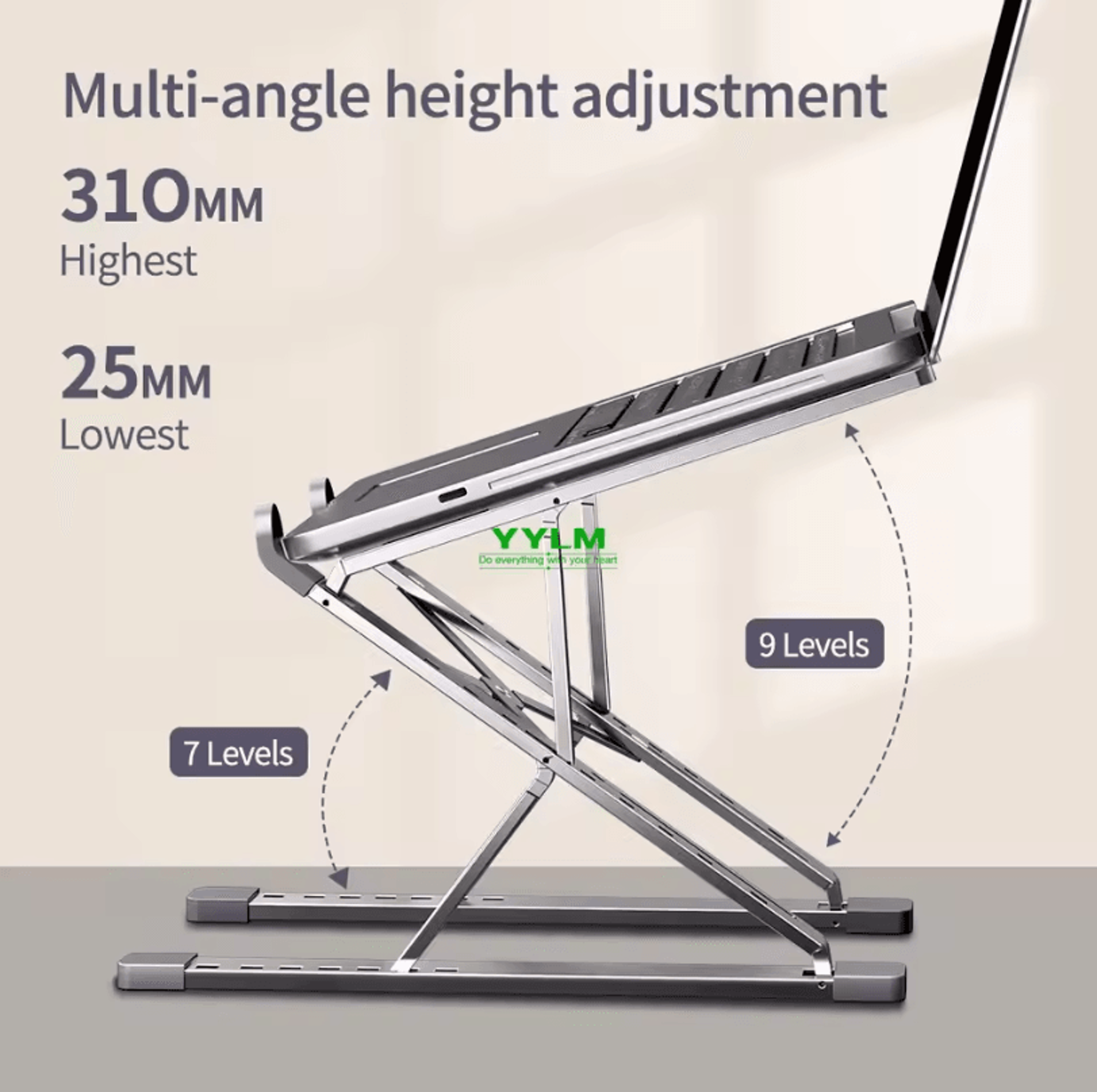Adjustable Aluminum Laptop Stand  Foldable Ergonomic Cooling Stand For MacBook  Notebook 1