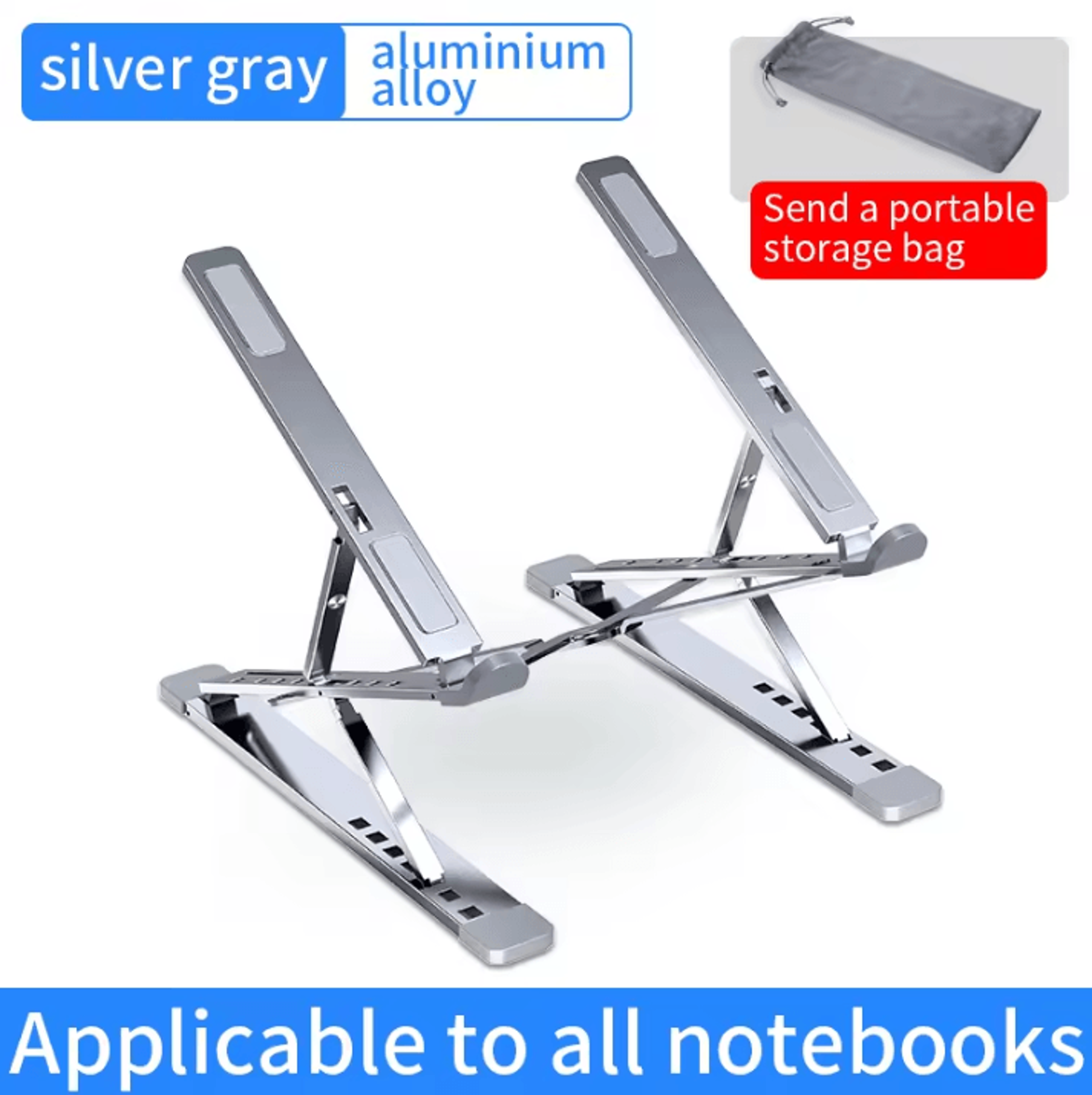 Adjustable Aluminum Laptop Stand  Foldable Ergonomic Cooling Stand For MacBook  Notebook 8