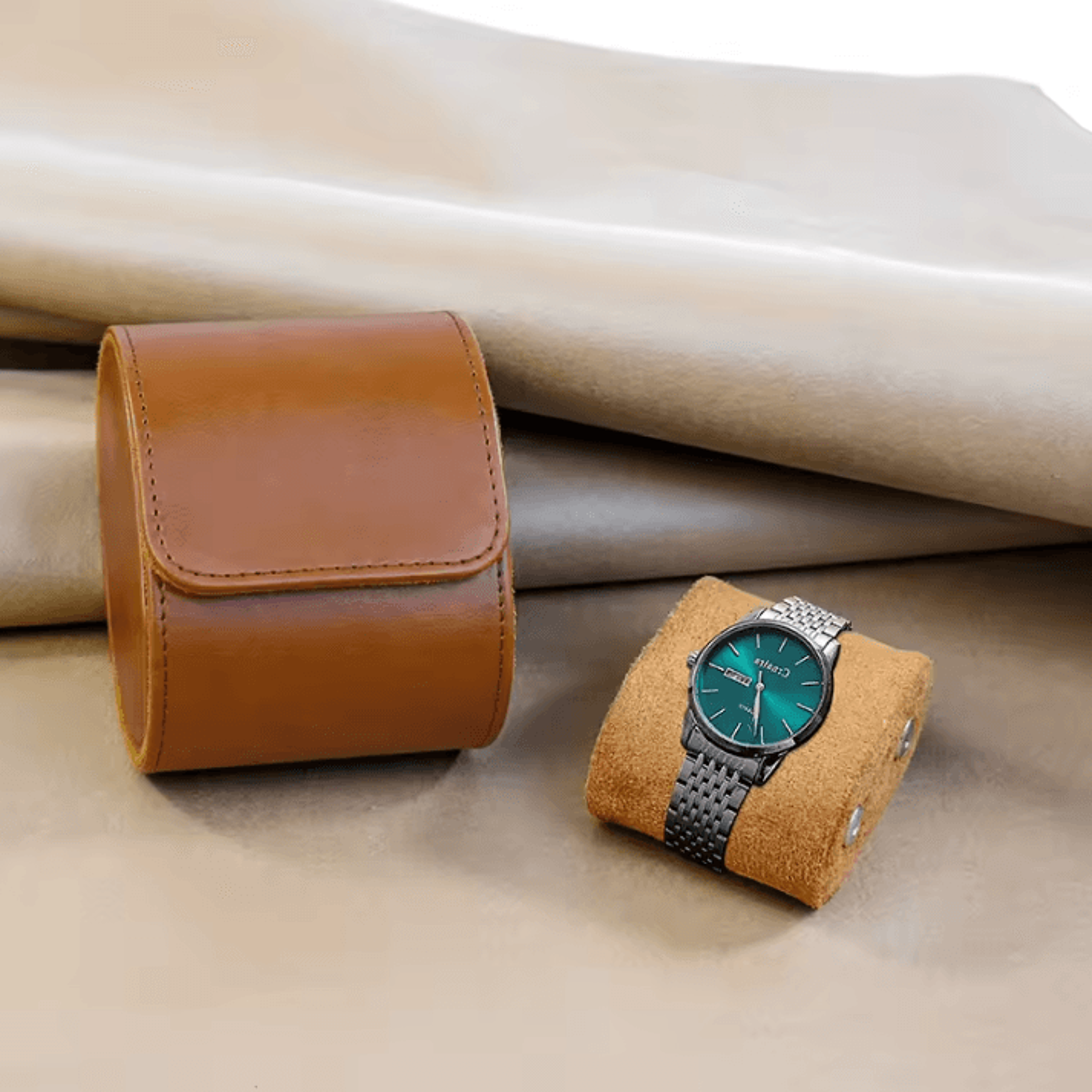 3Slot Watch Roll Travel Case  Portable Watch Organizer With Removable Pillows 8