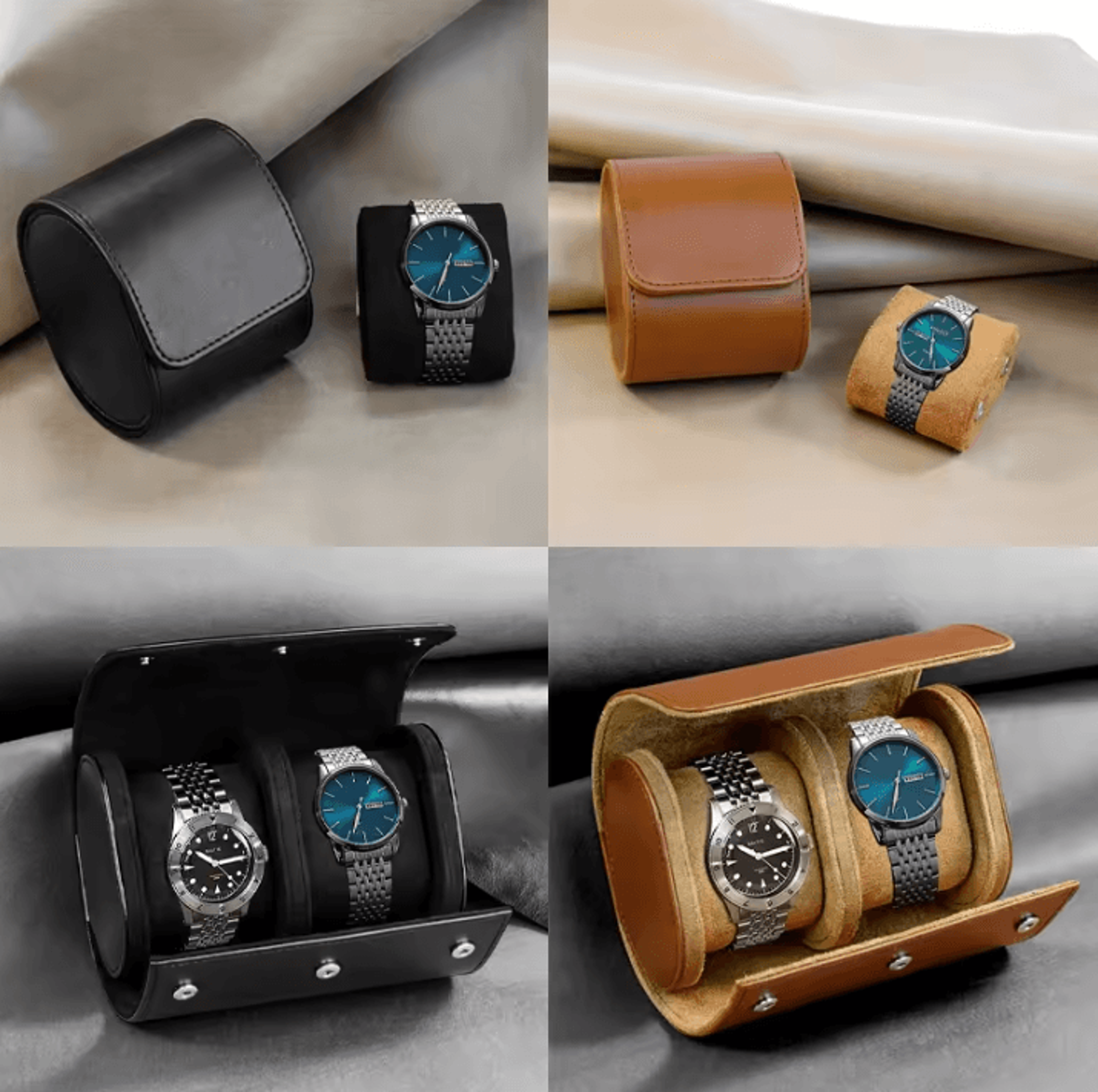3Slot Watch Roll Travel Case  Portable Watch Organizer With Removable Pillows 3