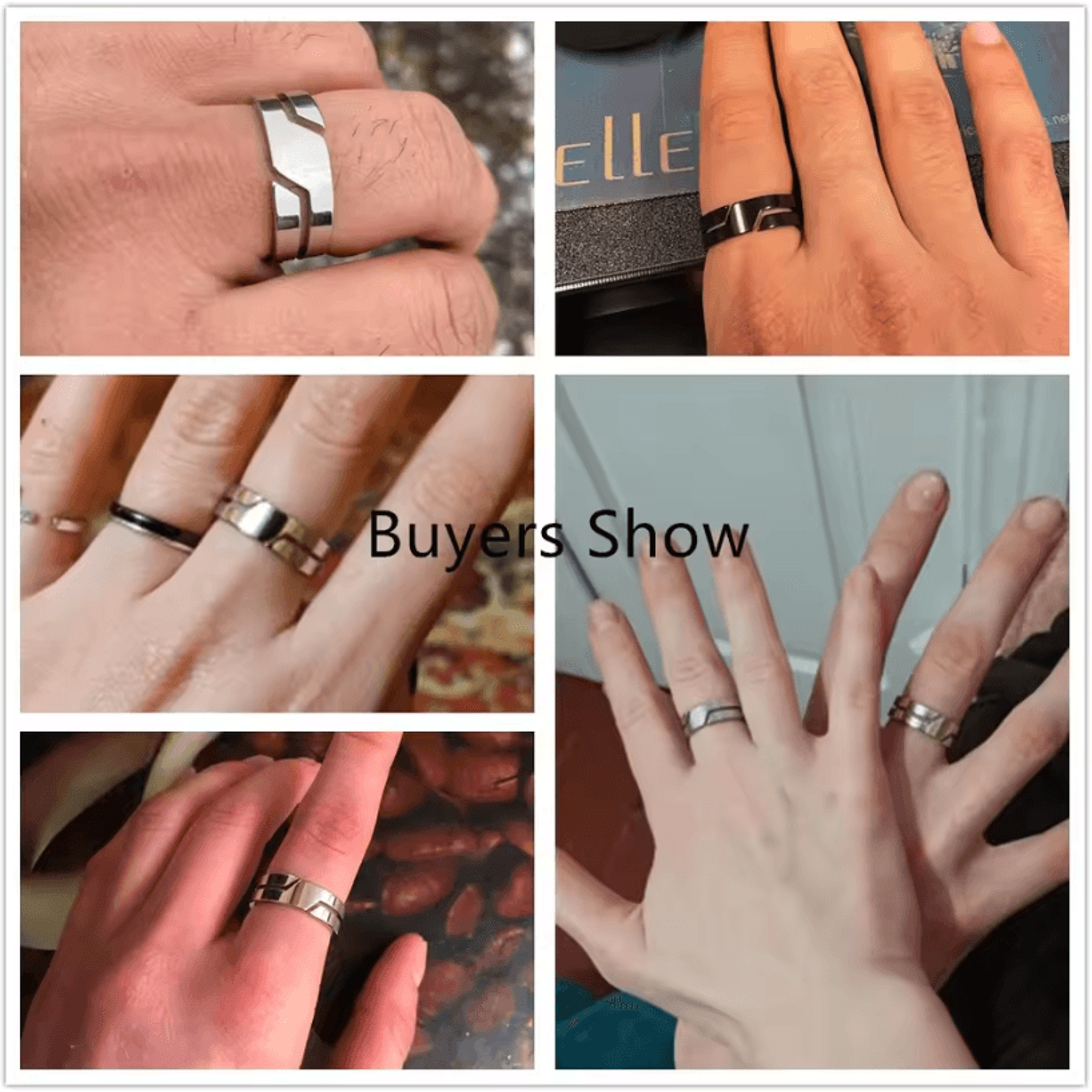 Simple Stainless Steel Couple Rings Matching Minimalist Engagement Anniversary Band Set 3