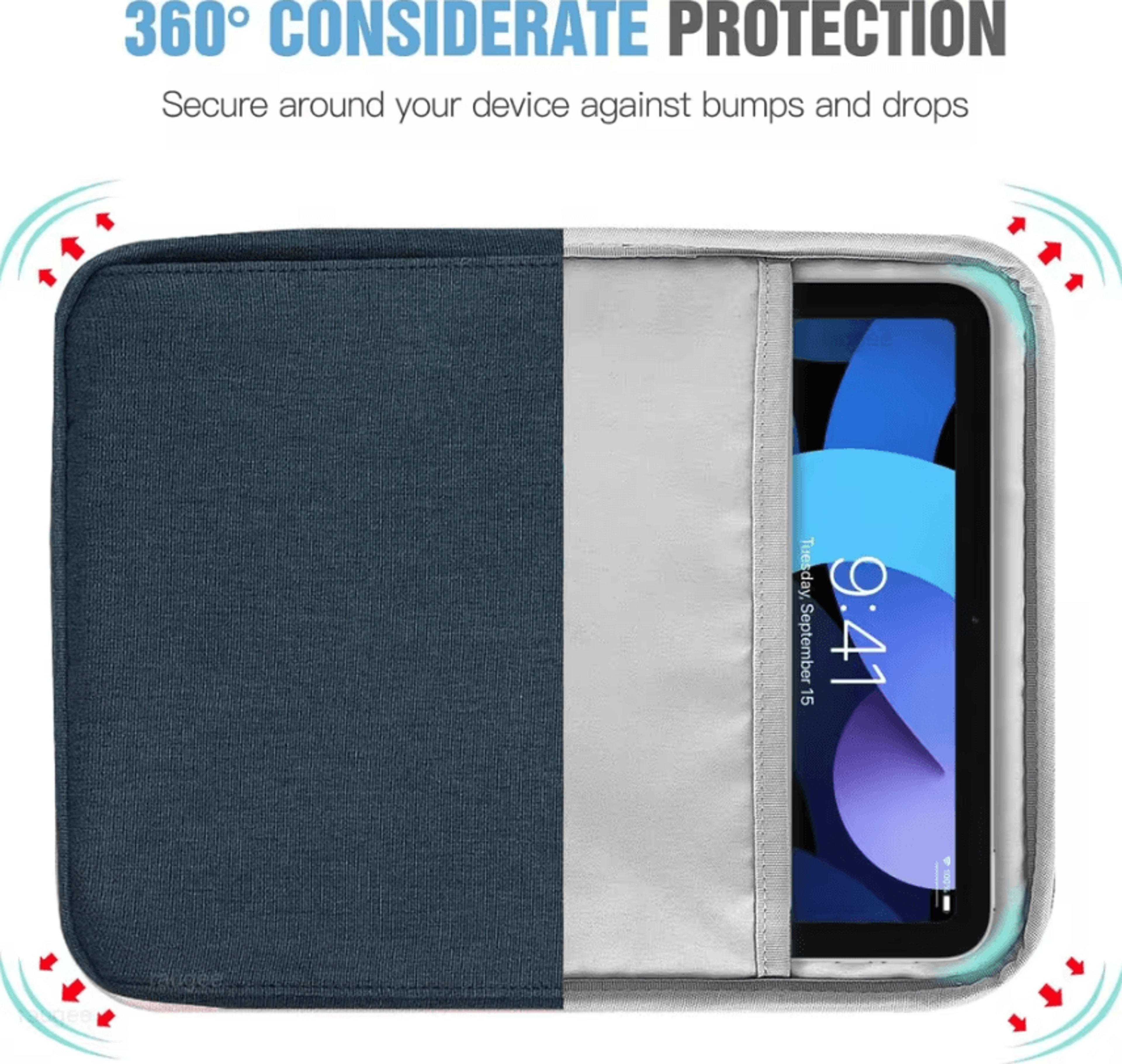 MultiPocket Tablet Sleeve Bag  Shockproof Protective Case For IPad  109129 Inch Tablets 1
