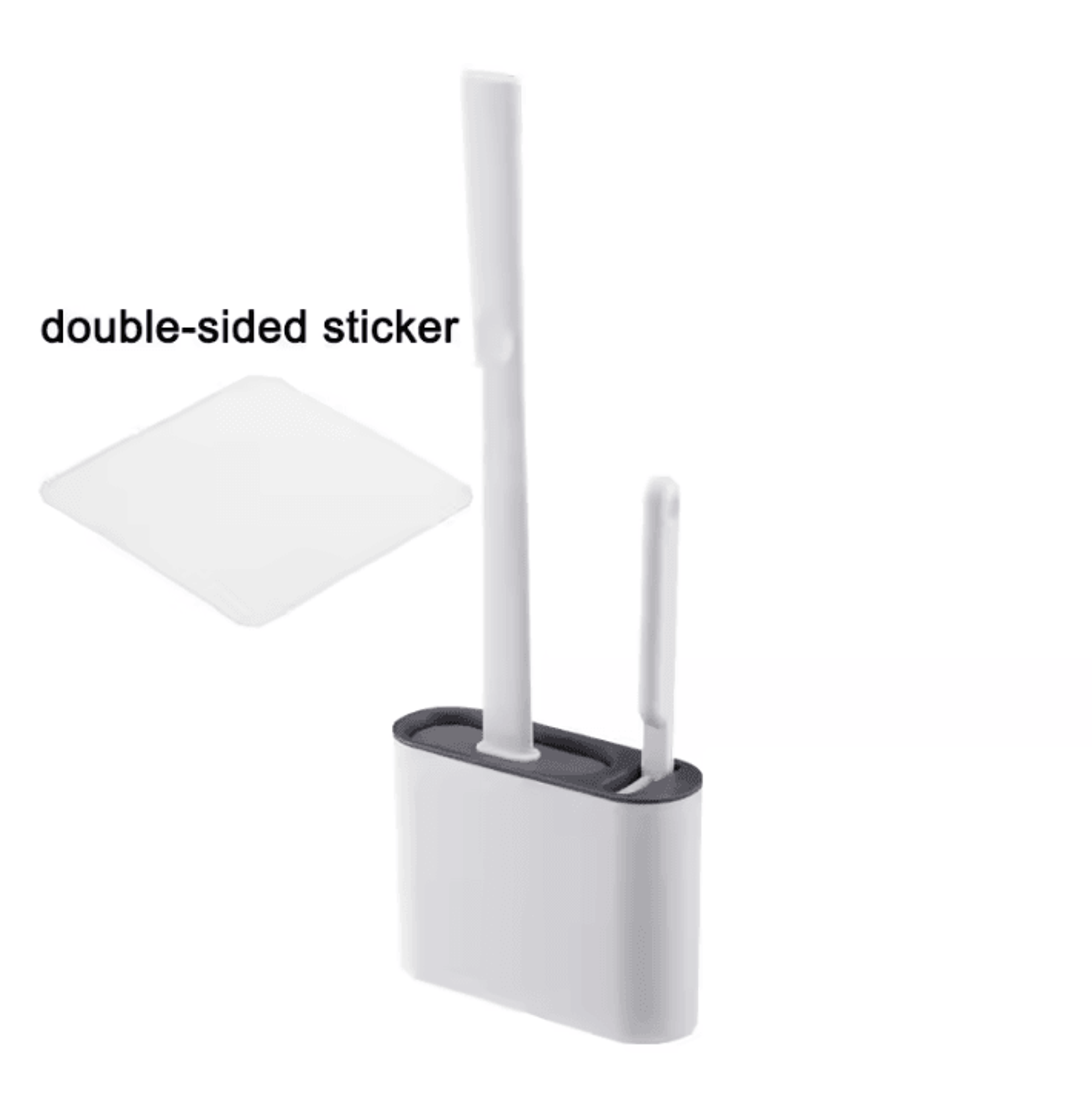 WallMounted Silicone Toilet Brush With Holder  Long Handle Hygienic Bathroom Cleaning Tool 5