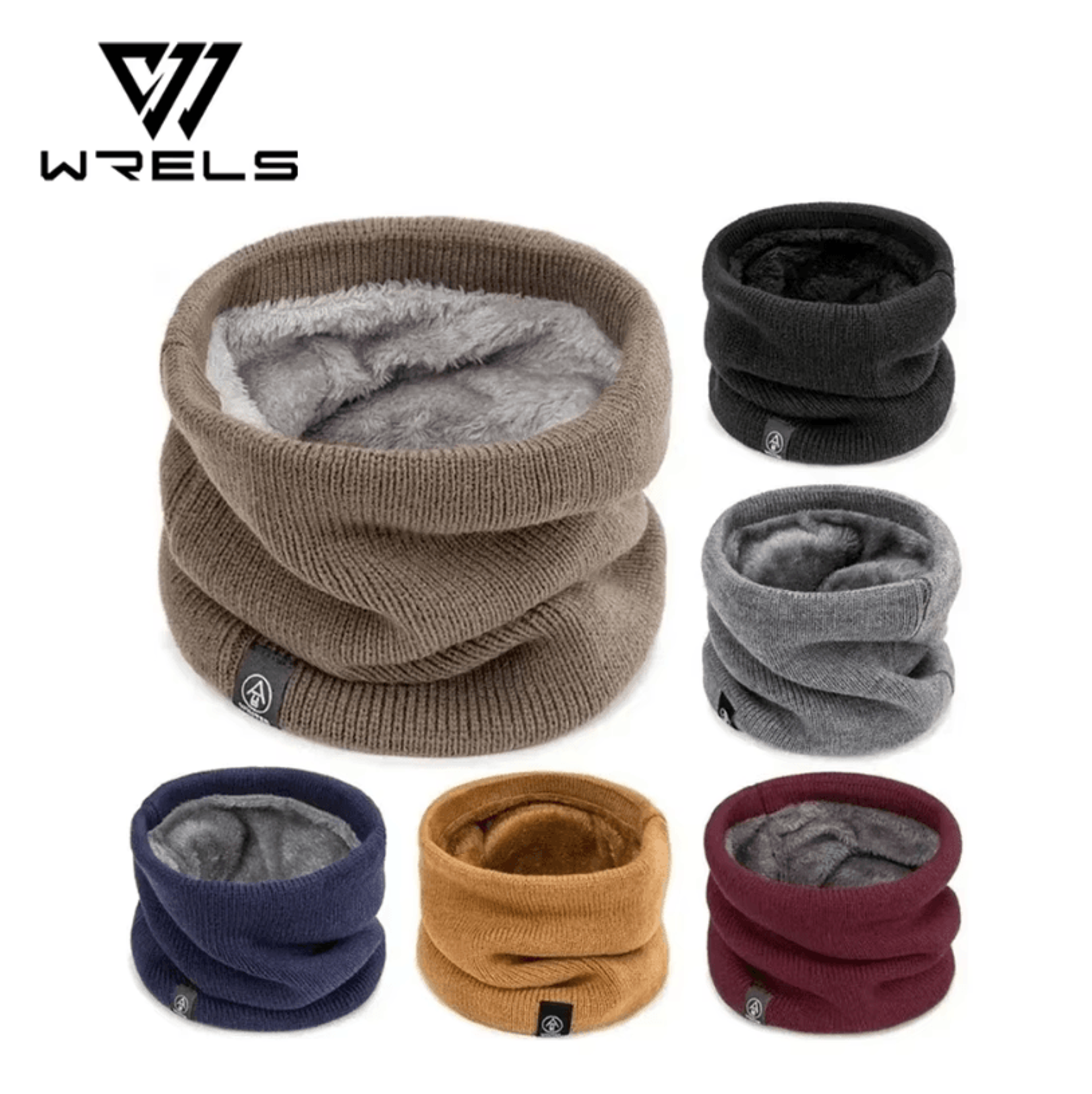 winter neck gaiter plush lined knitted tube scarf windproof warm neck warmer