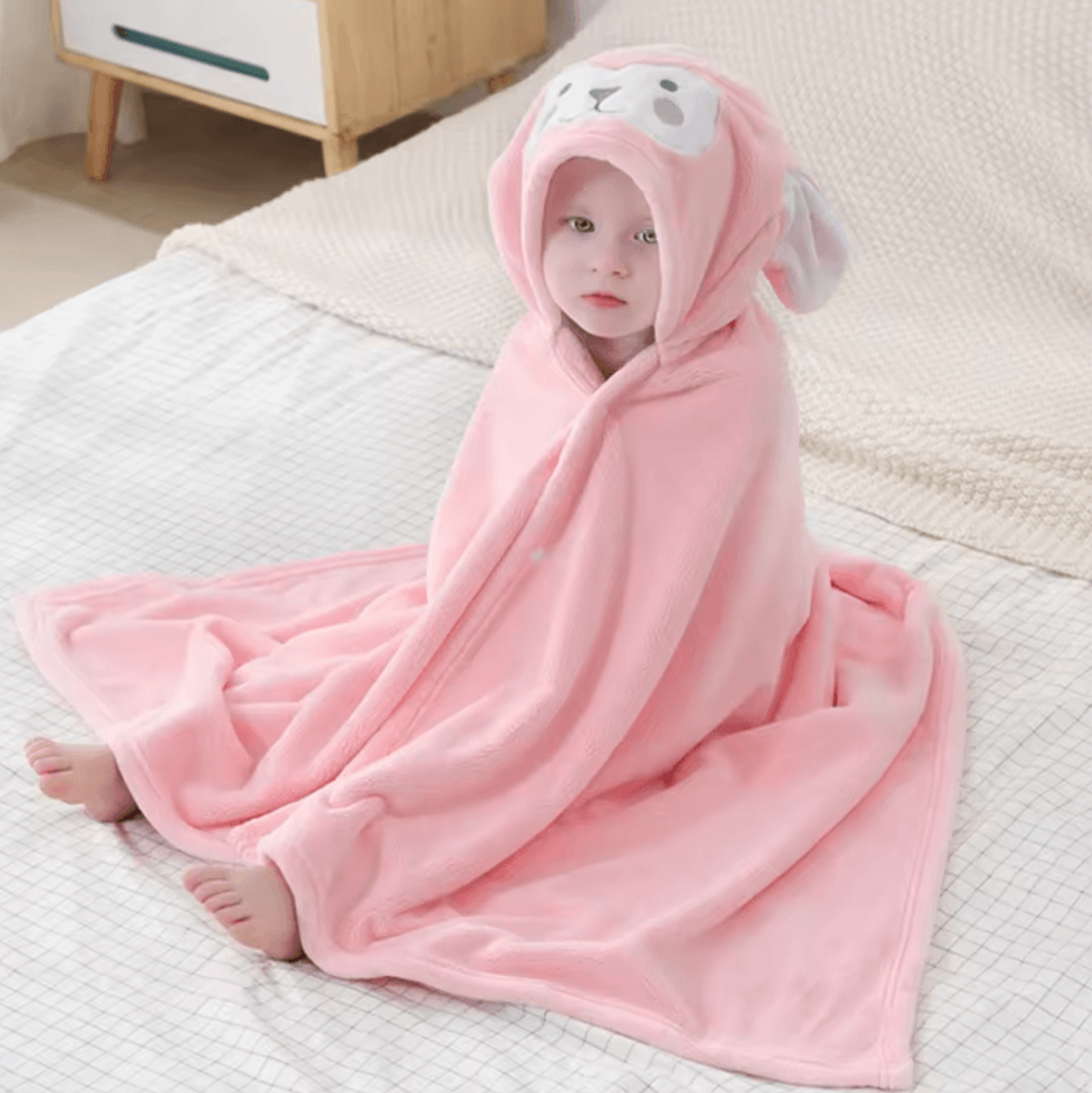 Super Soft Baby Hooded Towel Bathrobe  Cozy Wrap  Swaddle For Newborns 7