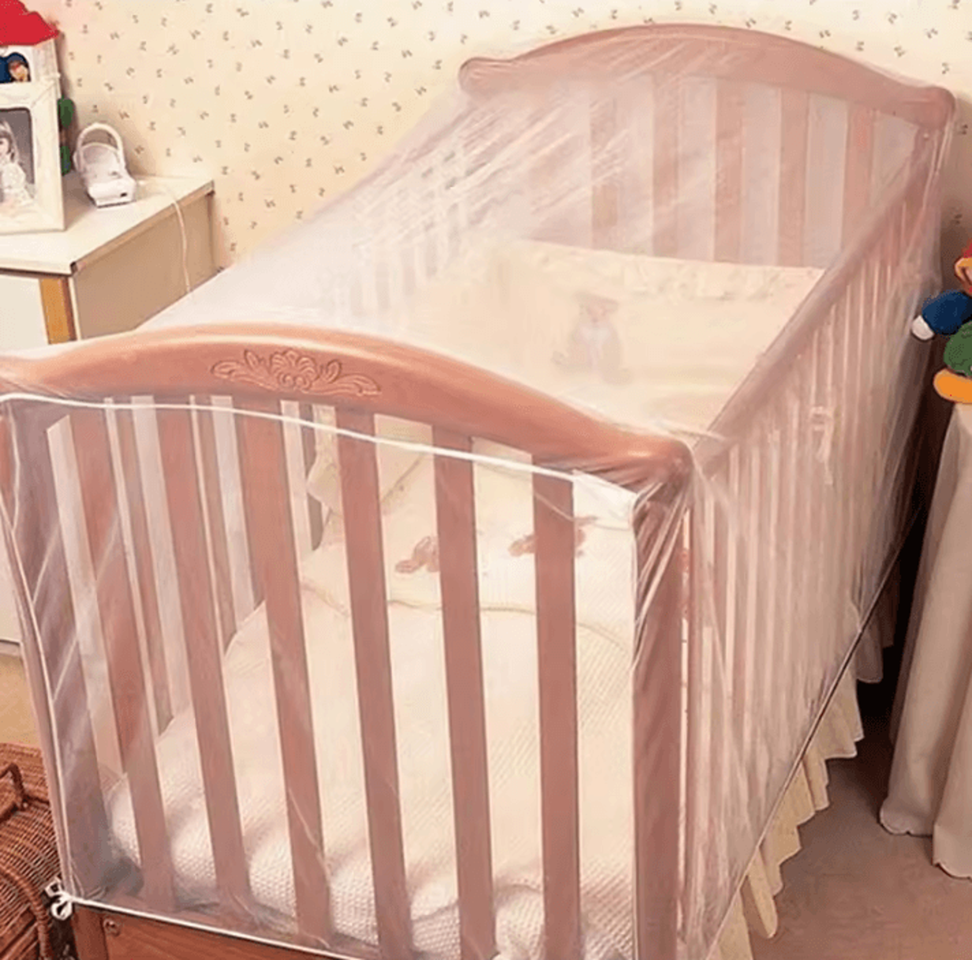 Foldable Baby Crib Mosquito Net Canopy  Breathable FullCover Protection 53 By 24 By 35 Inches 1