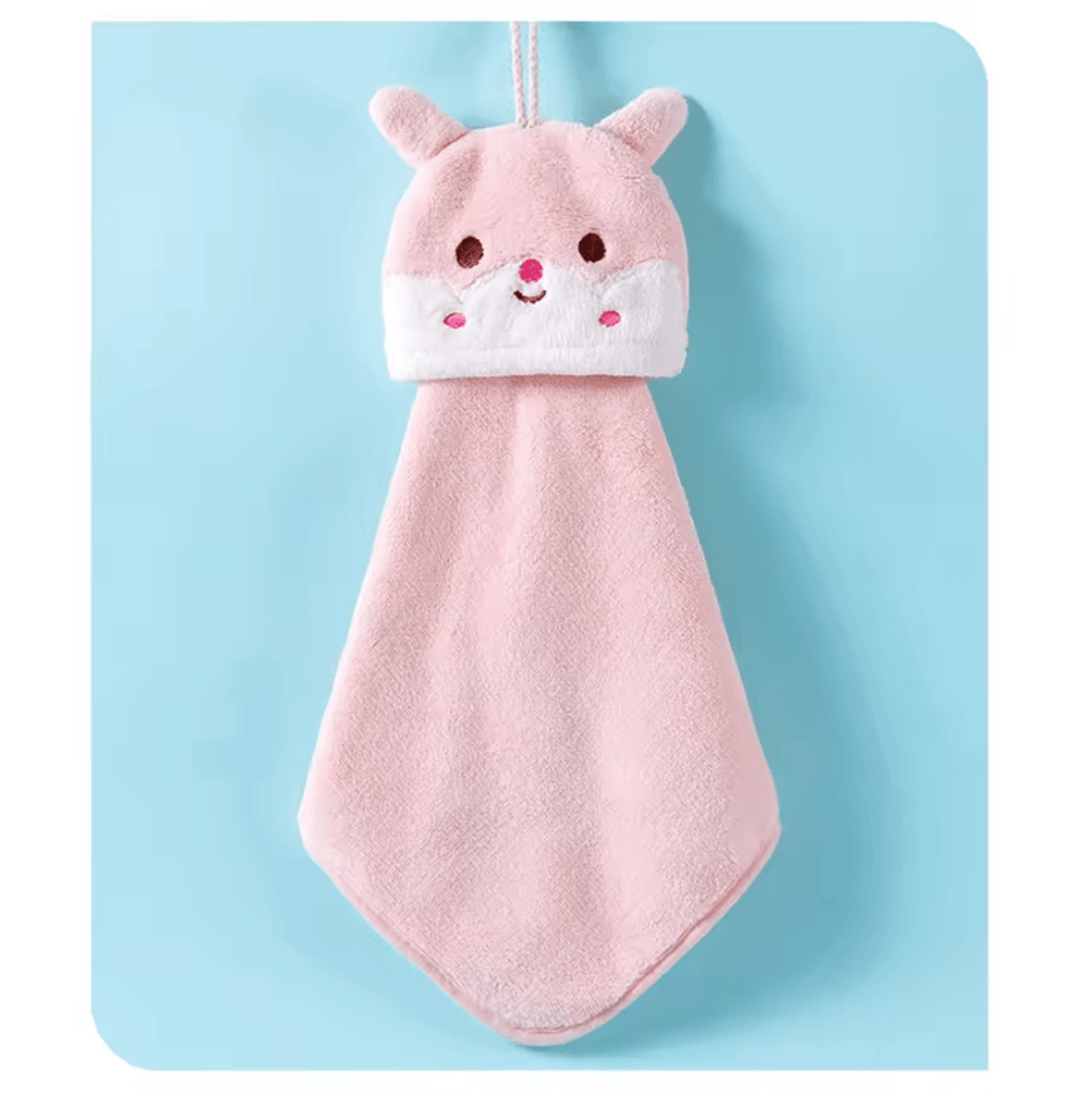 Cute Cartoon Animal Coral Fleece Hand Towel  Soft Hanging QuickDry Towel 5