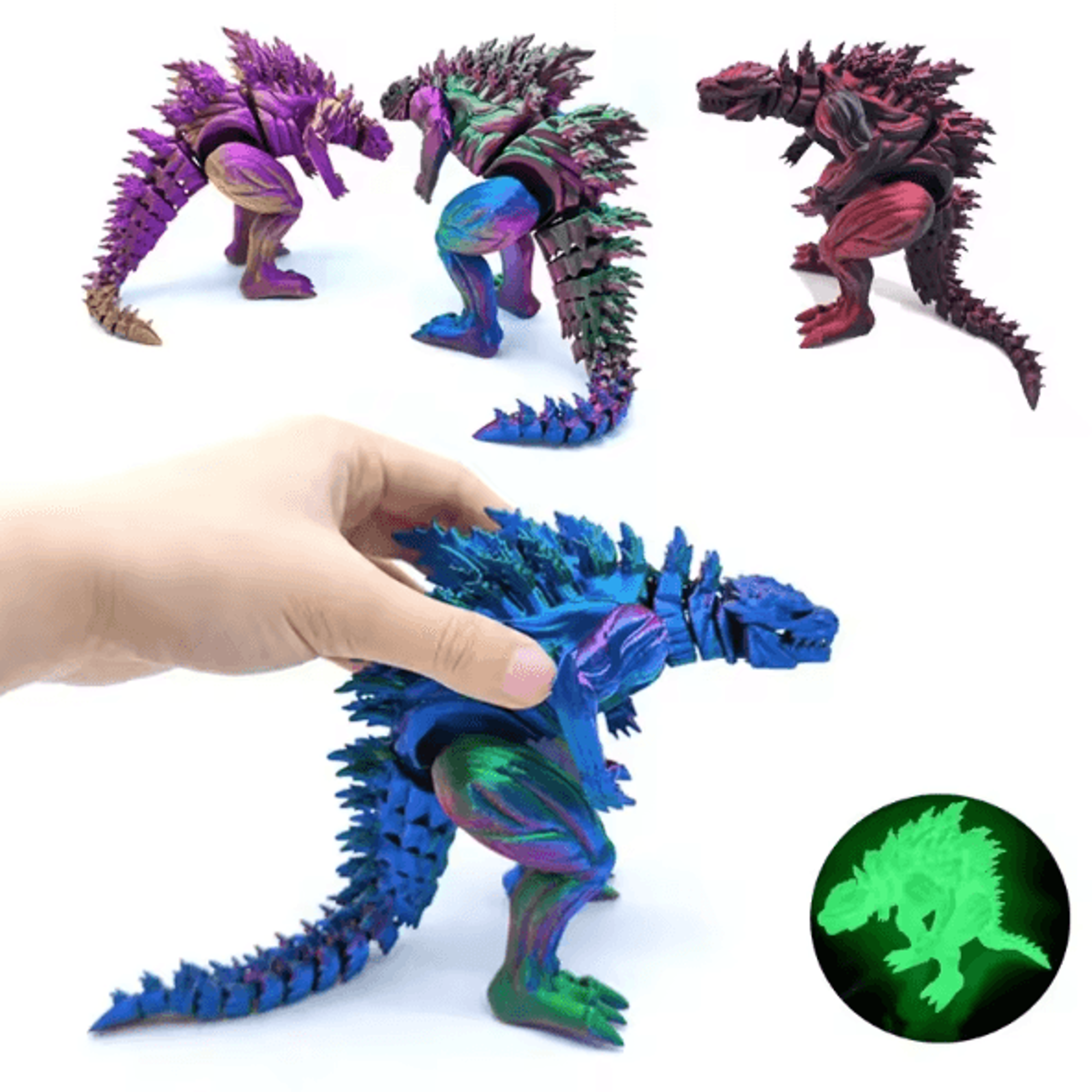 3D Printed Articulated Dinosaur Action Figure With Movable Joints 0