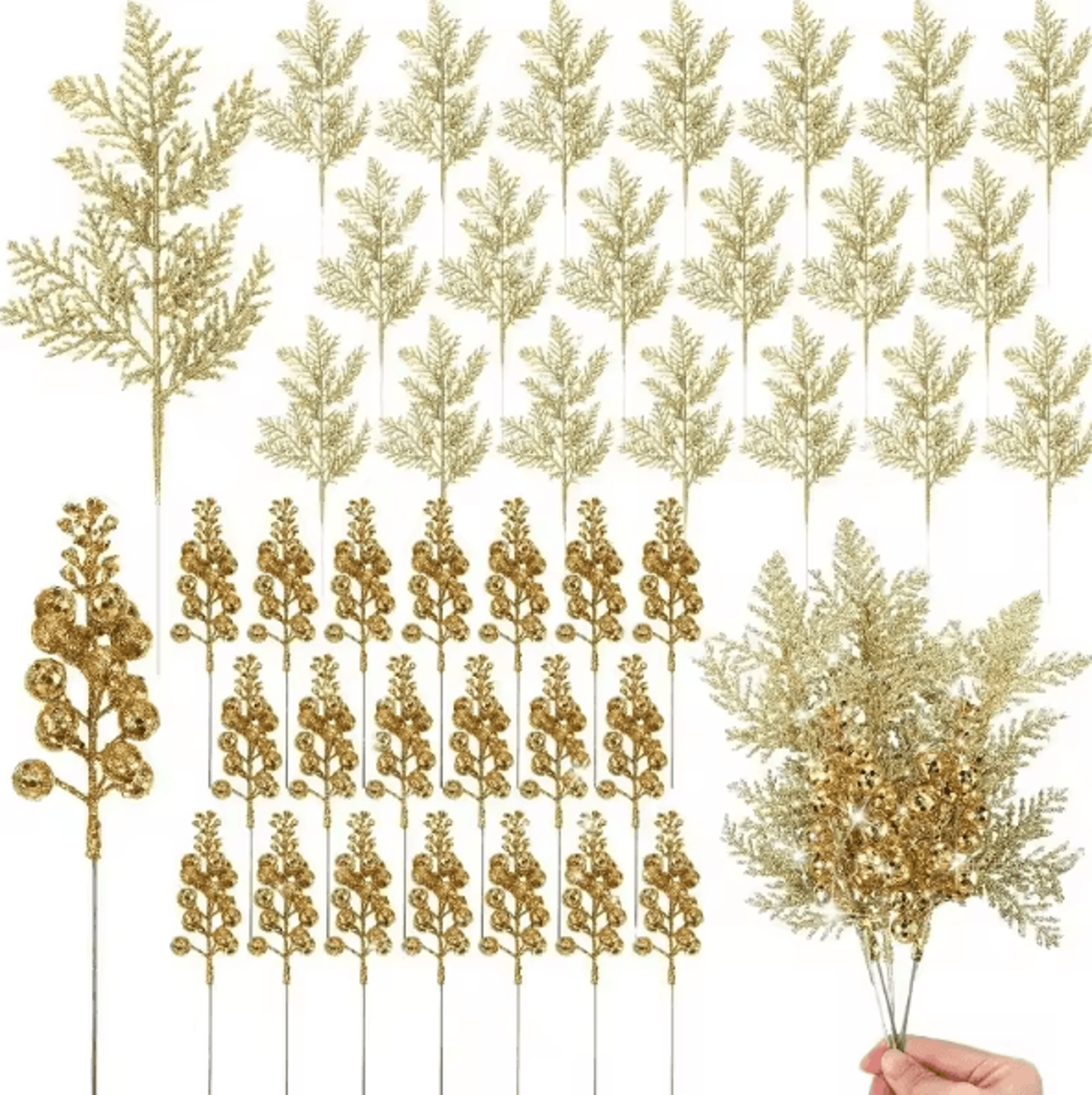 10PCS Glitter Christmas Berry Stems For Festive DIY Decor  Arrangements 7