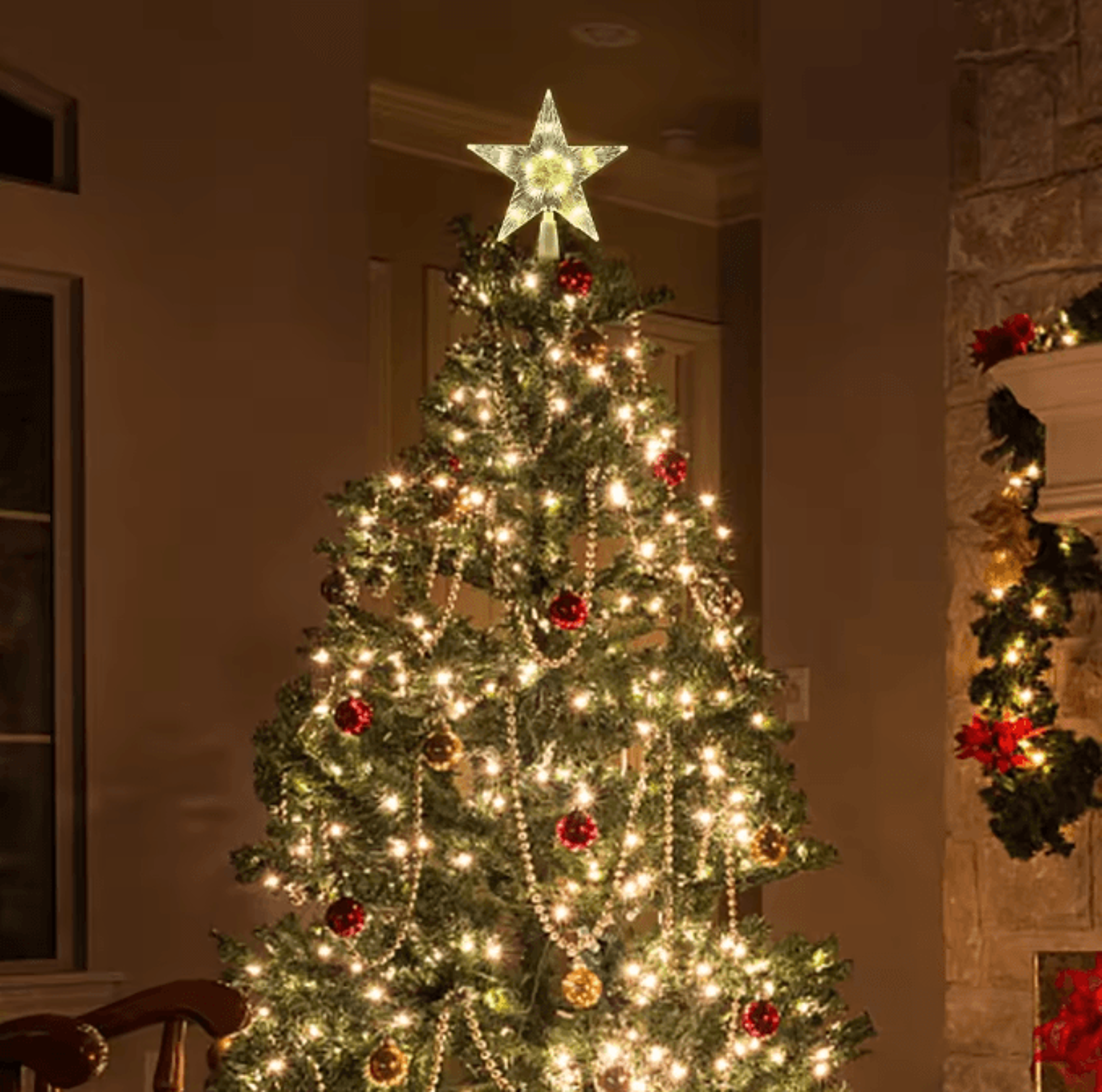LED Christmas Tree Topper Star With Glowing Light Effect 1
