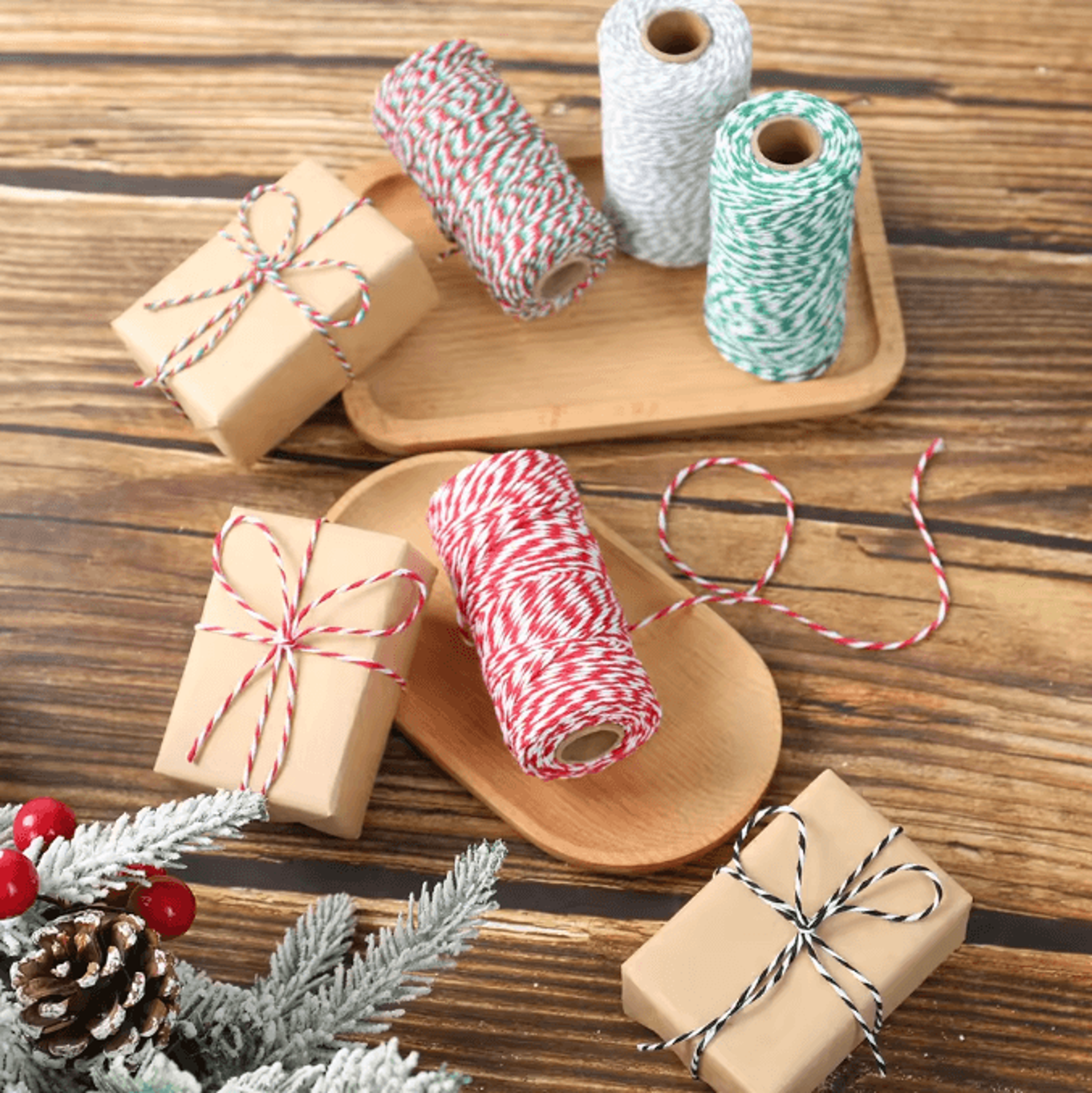 Festive Christmas Baker Twine String For Gift Wrapping  DIY Decor 2