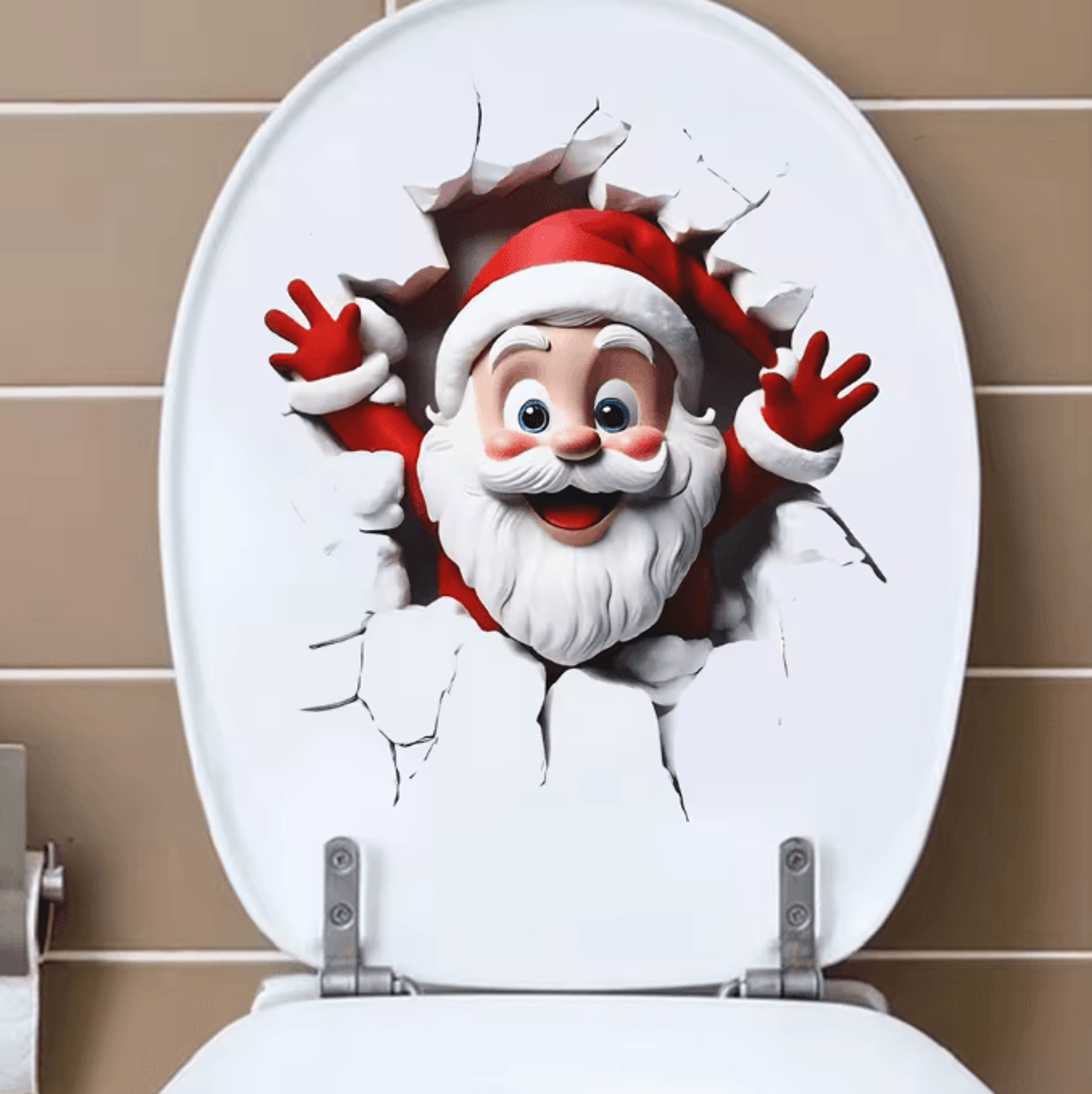 Funny Snowman Christmas Toilet Sticker  Festive Bathroom Decal For Holiday Decor 1