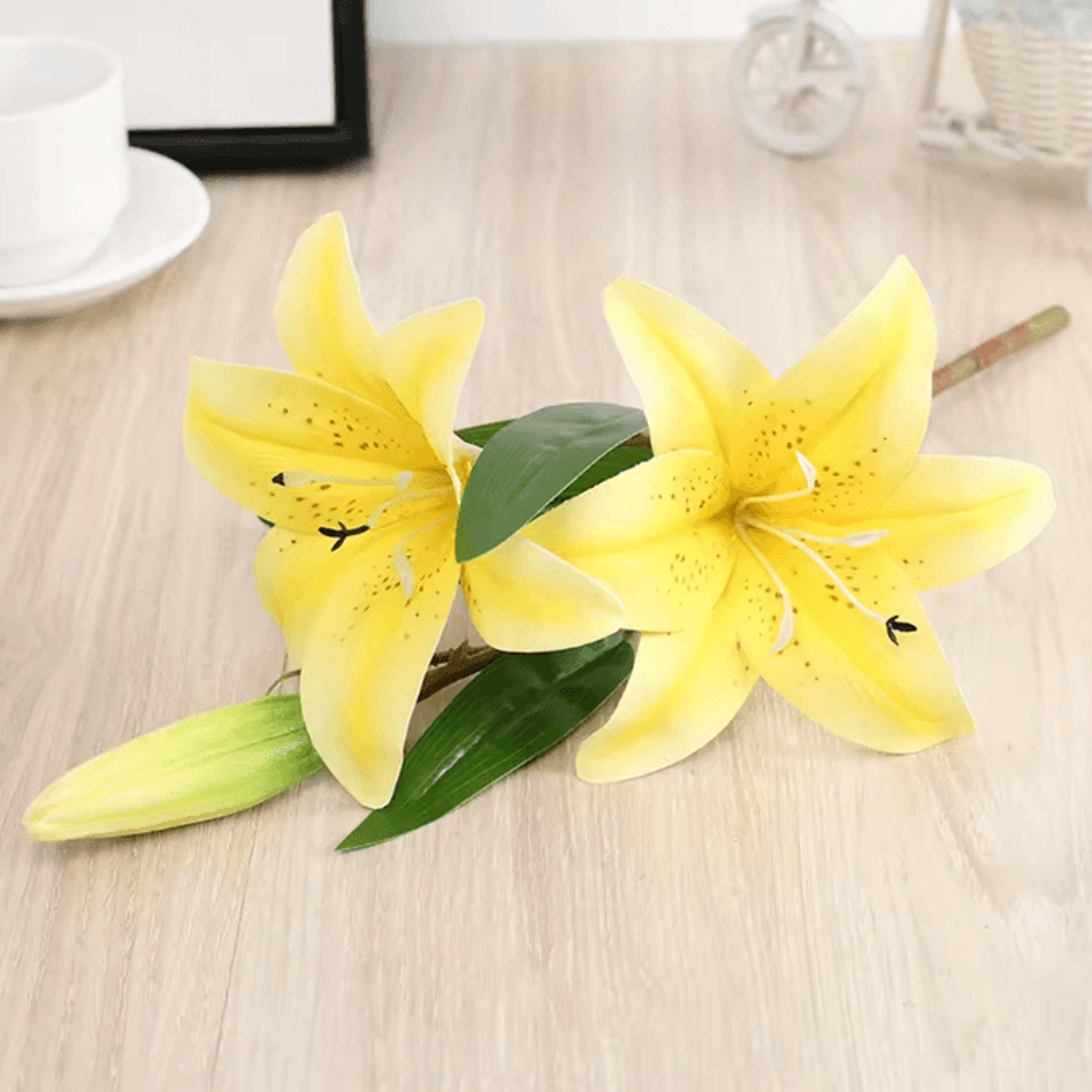 Realistic 3D Printed Artificial Lily Branch  Elegant White Faux Flowers For Home  Wedding Decor 7