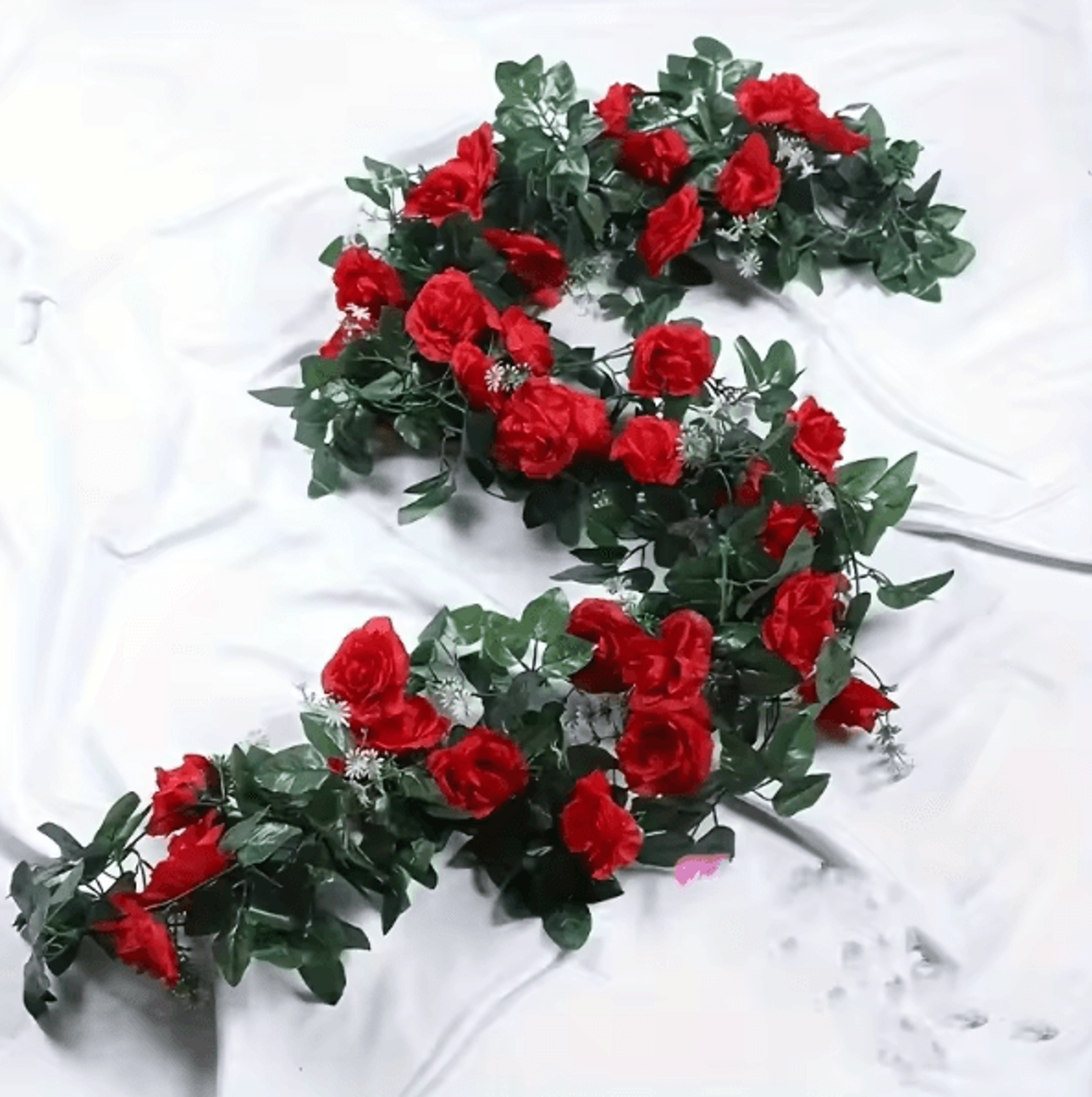 22M Artificial White Flower Hanging Vine  Elegant Faux Garland For Home  Wedding Decor 1