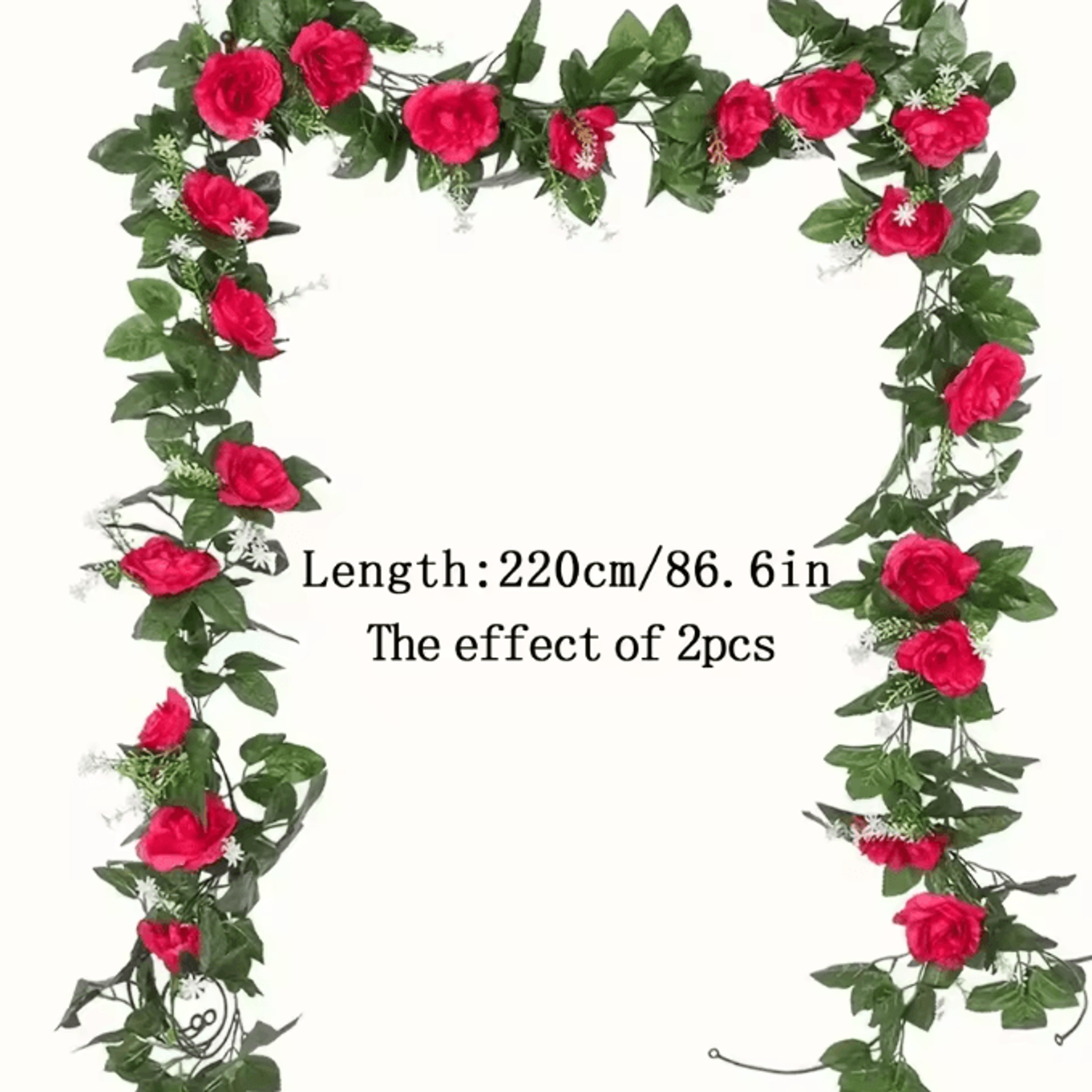 22M Artificial White Flower Hanging Vine  Elegant Faux Garland For Home  Wedding Decor 5