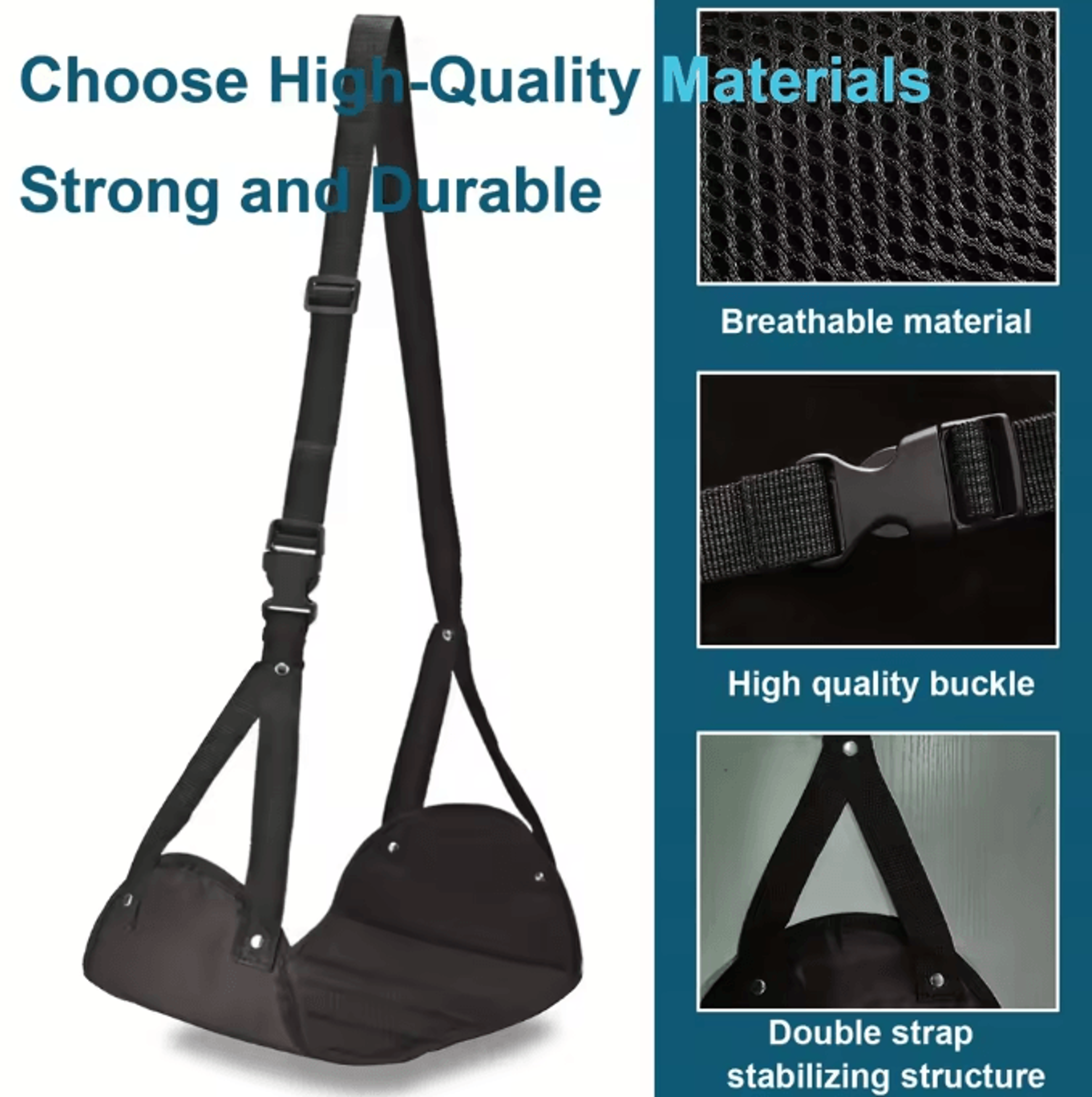 portable airplane foot hammock – adjustable travel & office footrest sling