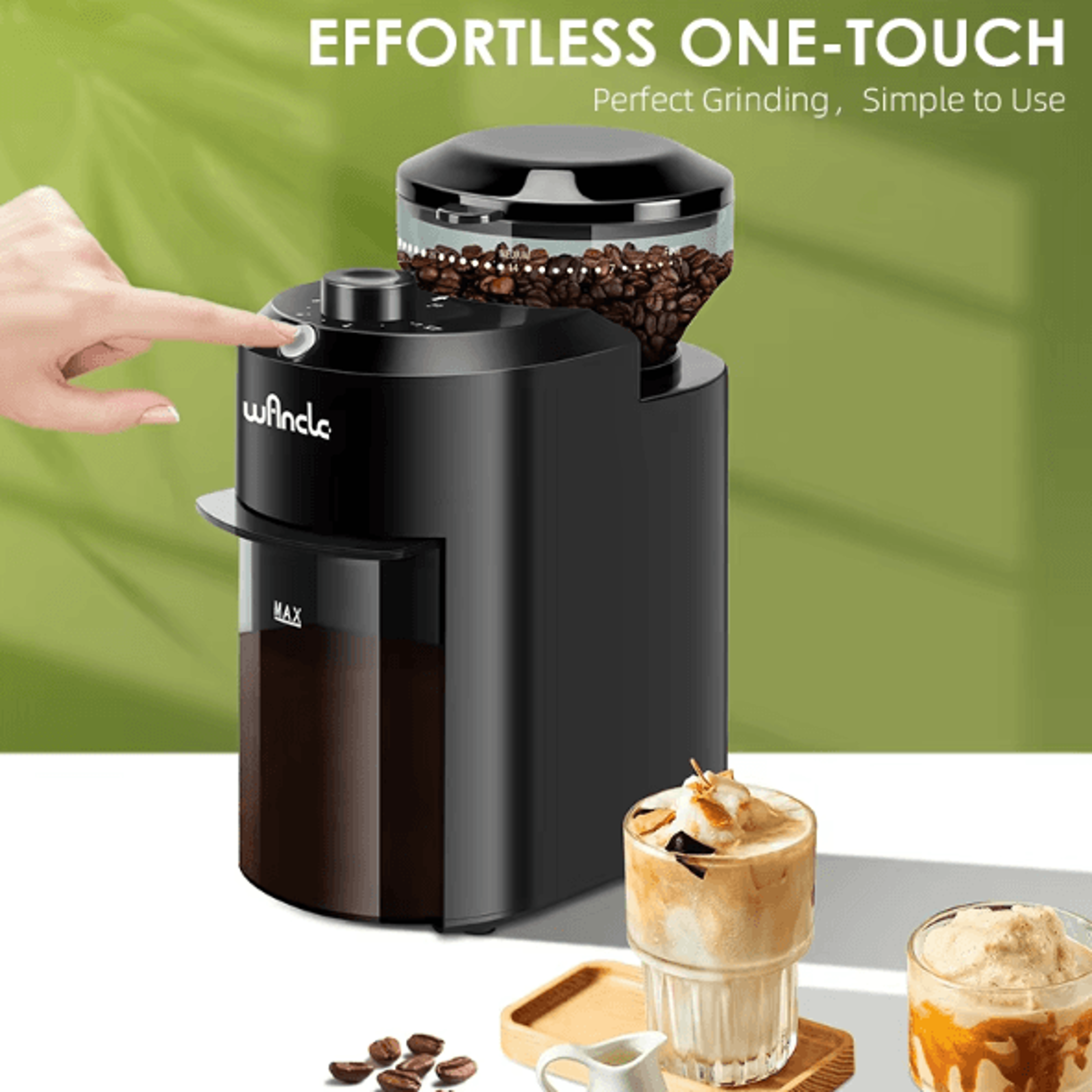 Wancle Electric Burr Coffee Grinder  28 Adjustable Precision Grind Coffee Mill 4