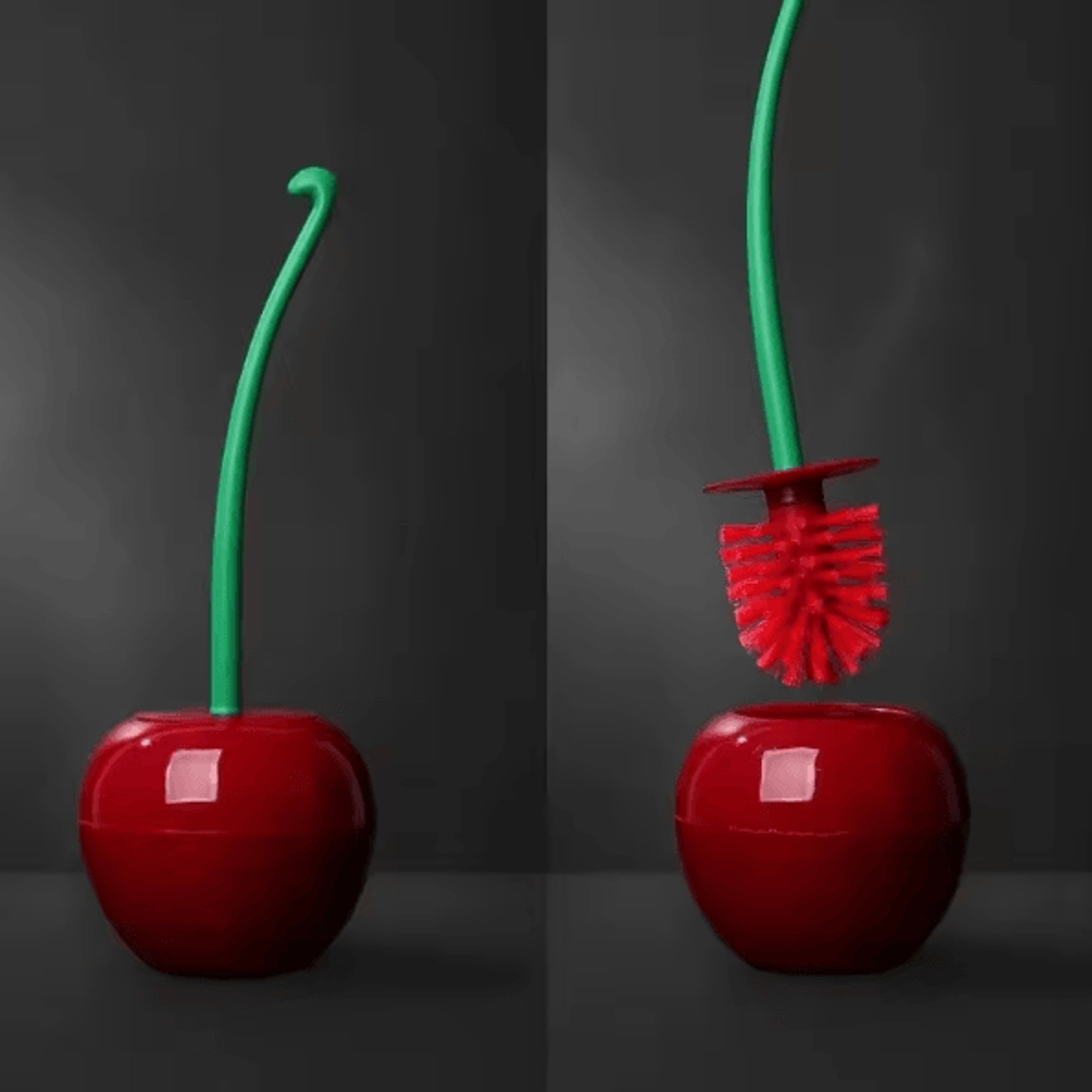Cute Cherry Toilet Brush Set  Creative Bathroom Cleaning Brush With Holder 5