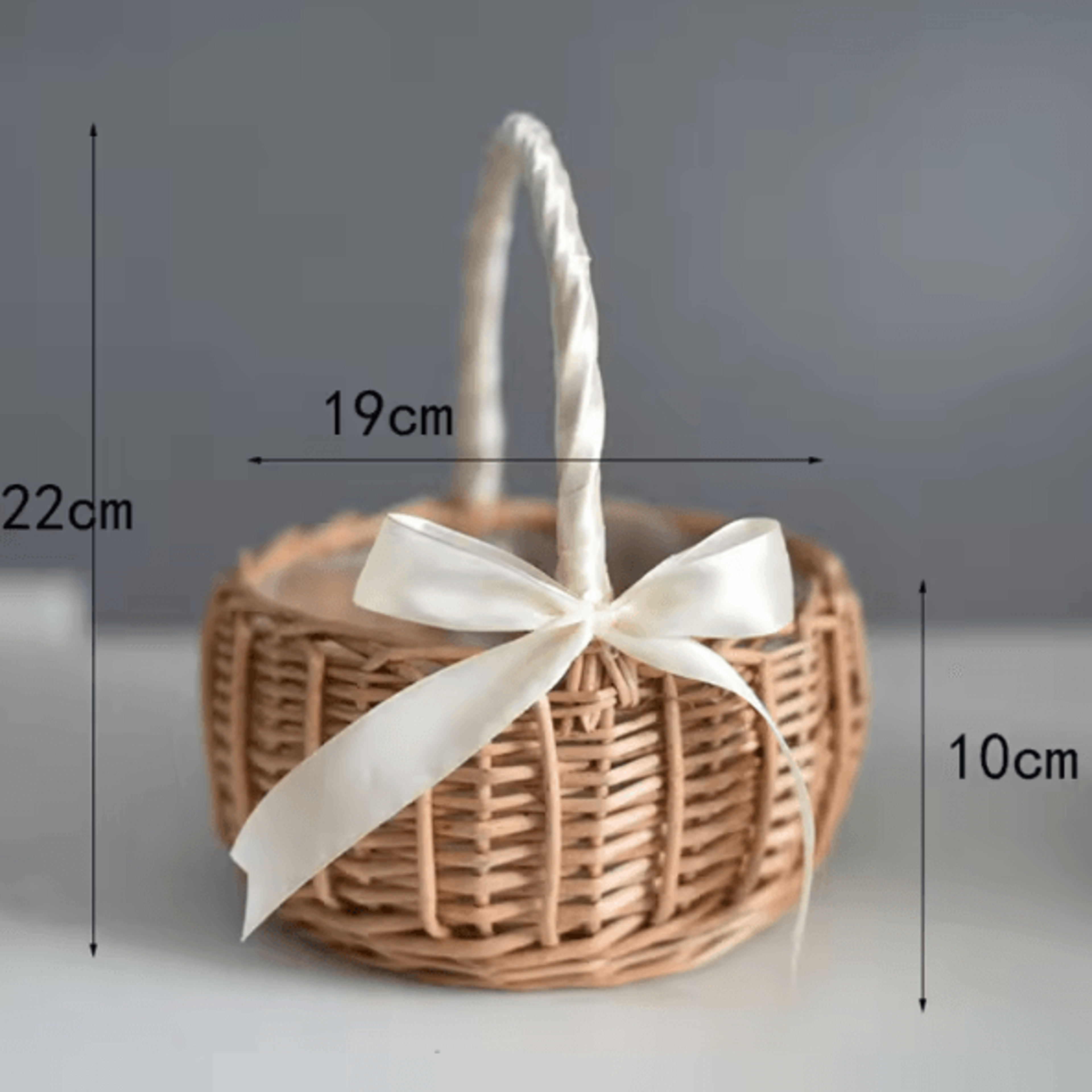 Handwoven Rattan Flower Basket  Rustic Wedding Flower Girl  Decorative Storage Basket 3