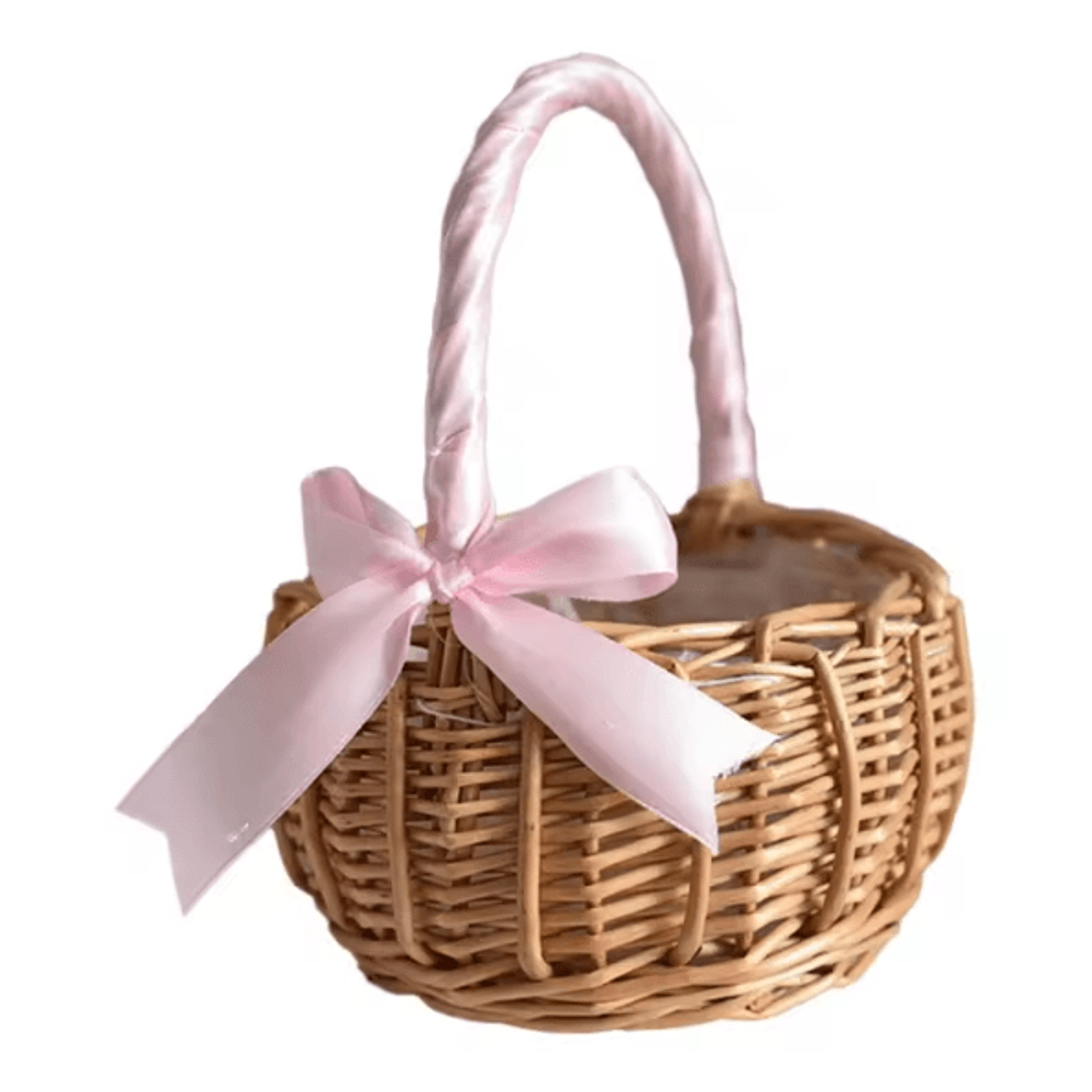 Handwoven Rattan Flower Basket  Rustic Wedding Flower Girl  Decorative Storage Basket 4