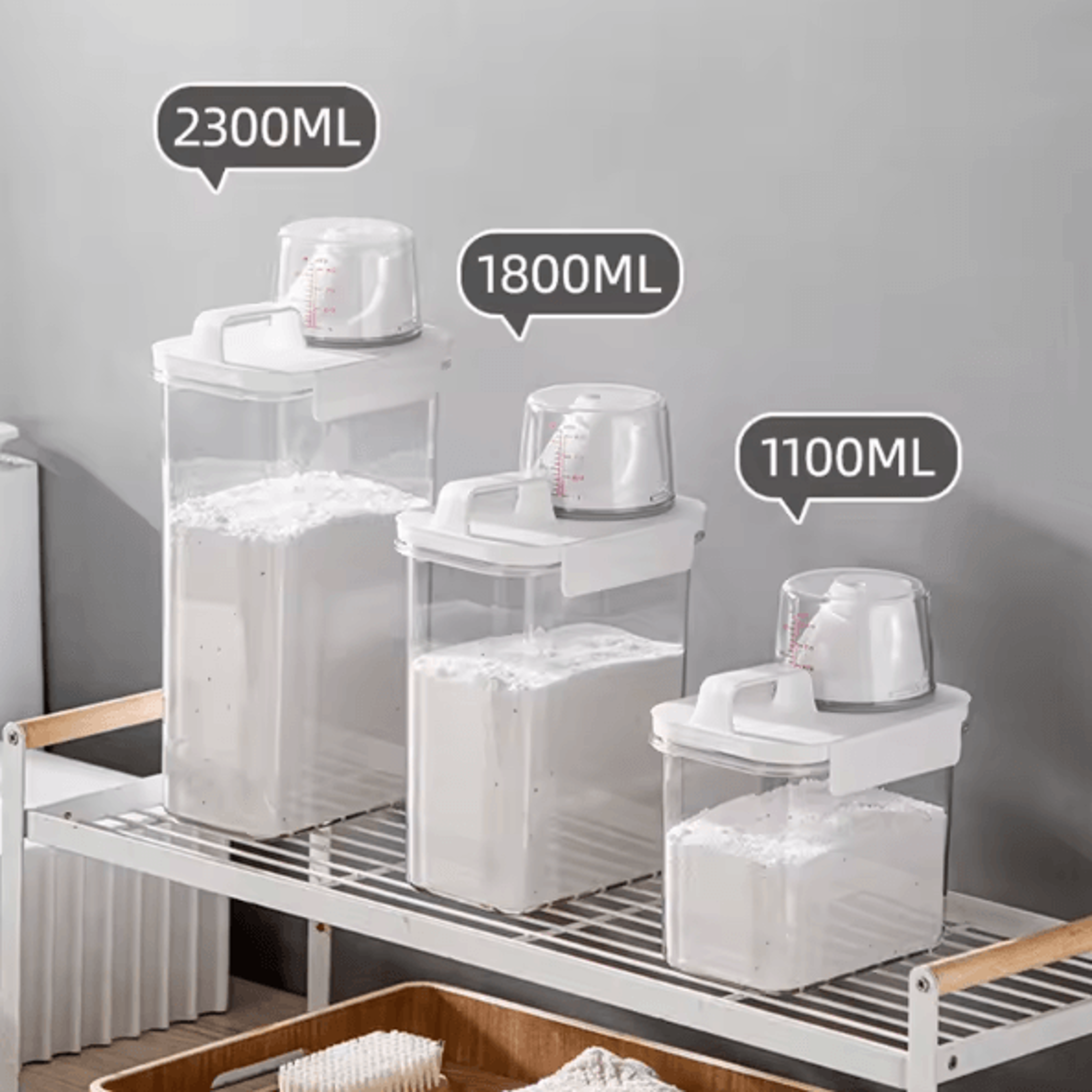 Refillable Laundry Detergent Dispenser With Scale  Clear MultiPurpose Storage Container 0