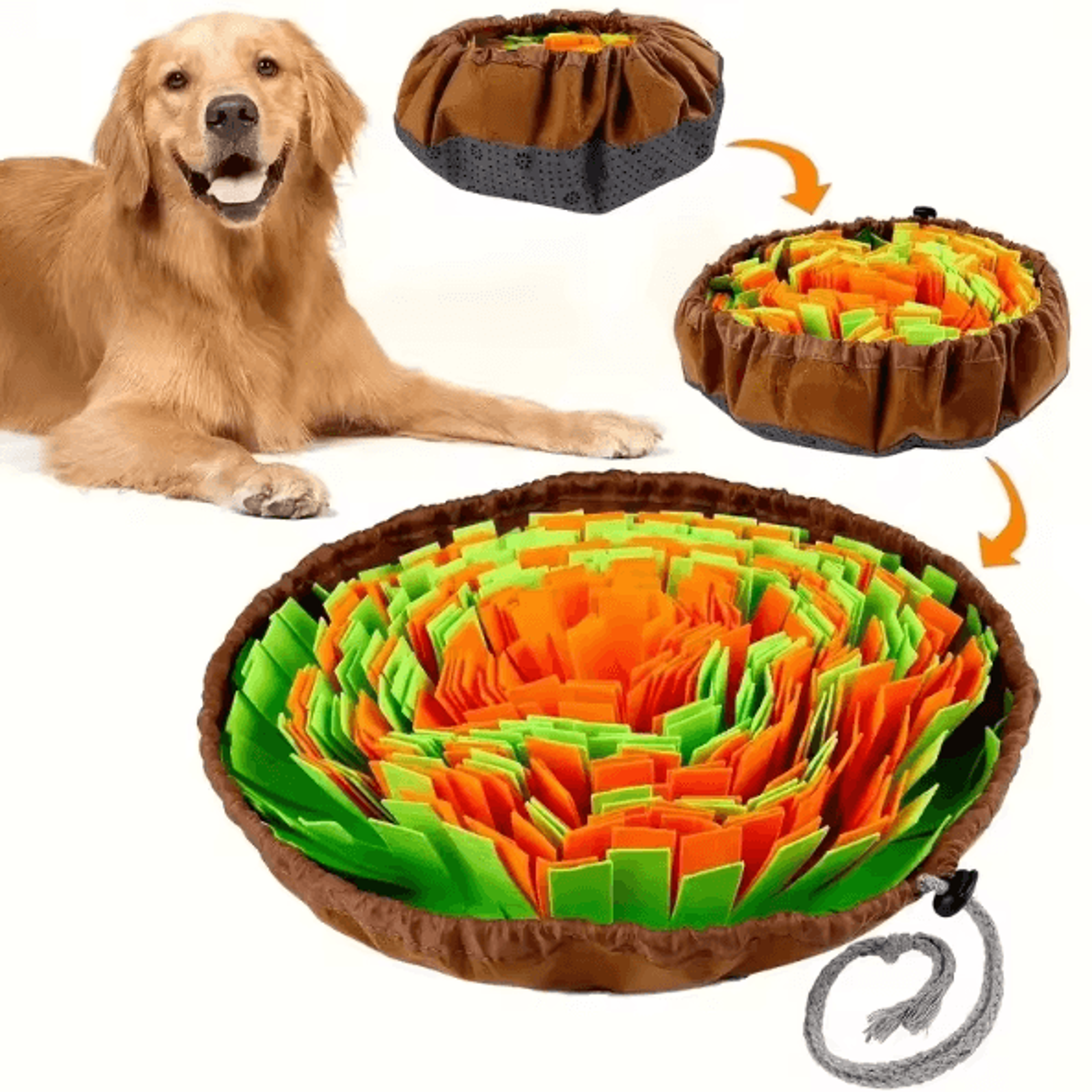 Foldable Dog Sniffing Mat  Washable Nosework Feeding  Training Puzzle Mat 0